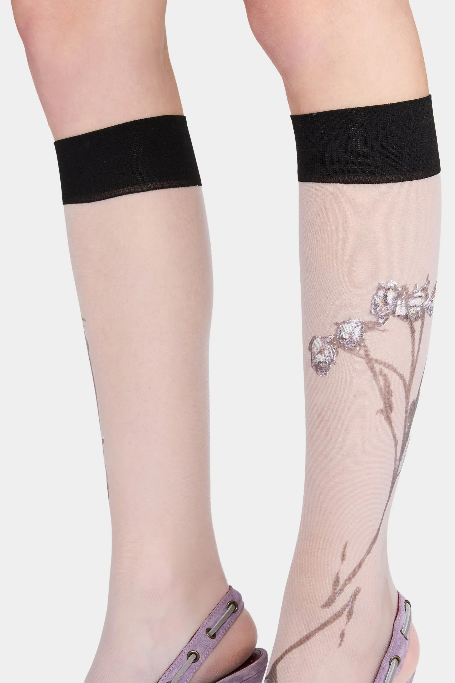 Lilac Floral Sheer Socks sold by Antonio Marras product image thumbnail 3