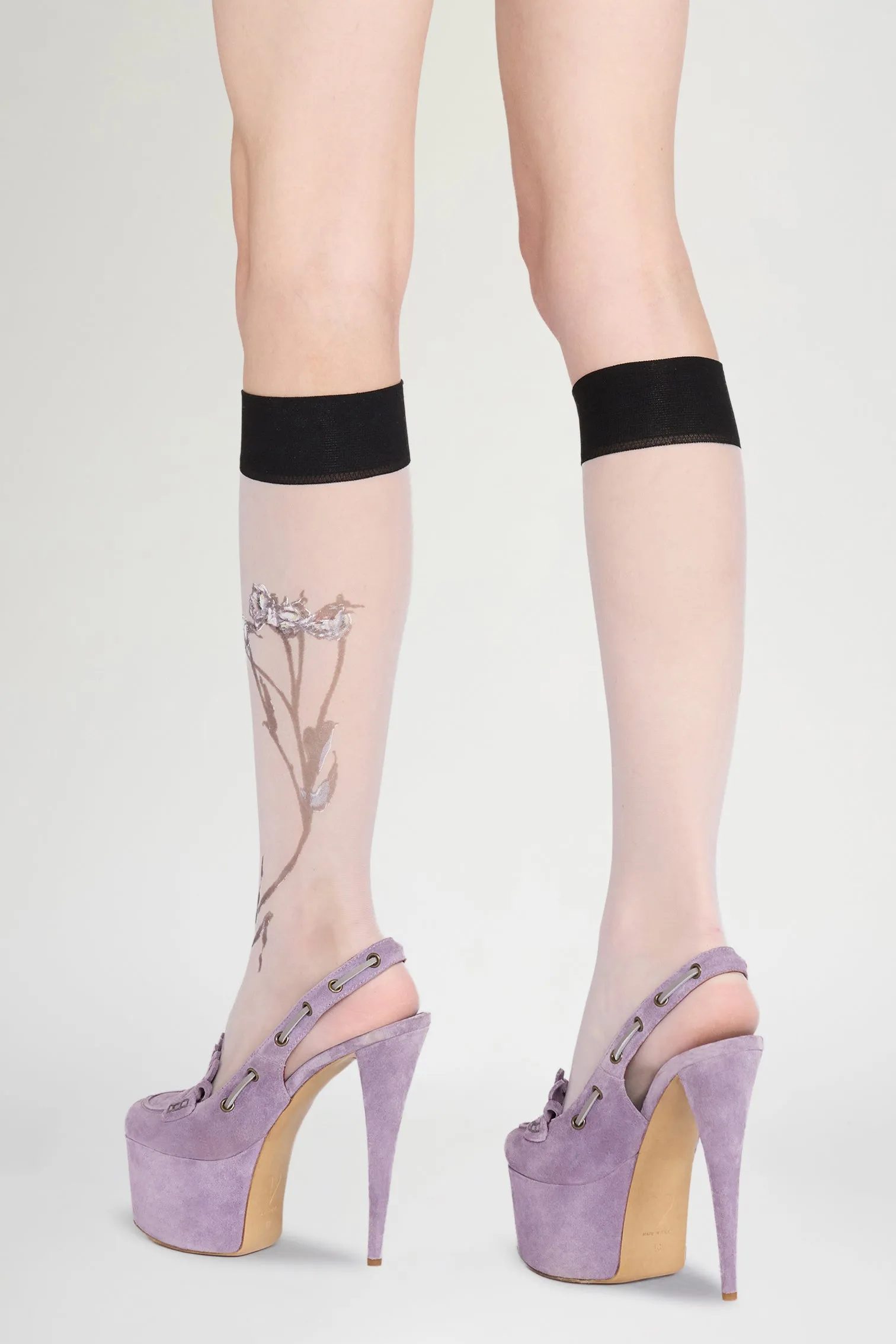 Lilac Floral Sheer Socks sold by Antonio Marras product image thumbnail 2