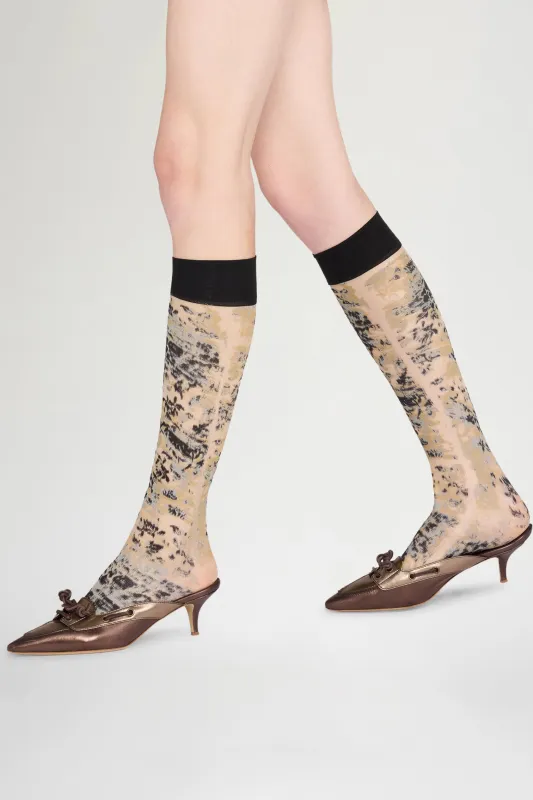 Beige Toile Printed Socks made by Antonio Marras