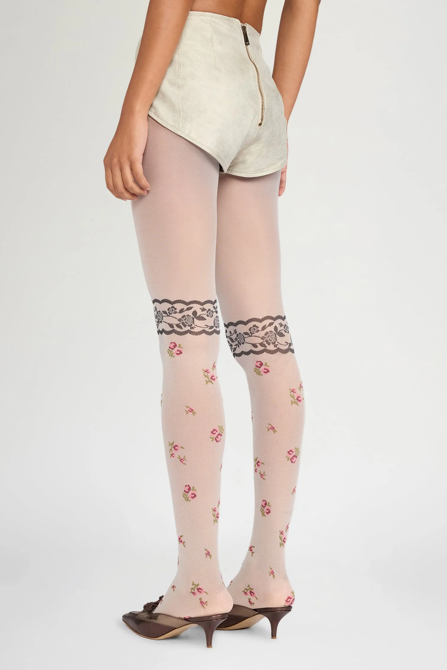 Blush Floral Lace Tights sold by Antonio Marras product image thumbnail 2