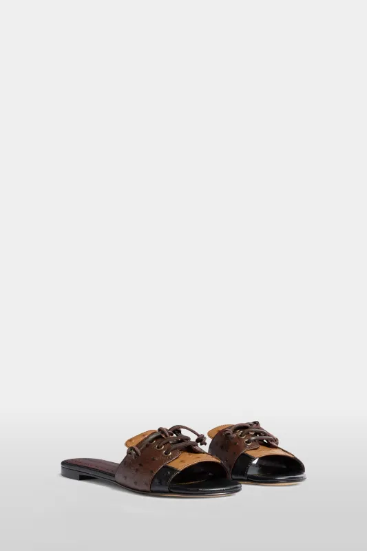Brown Boat Slider Sandals made by Antonio Marras