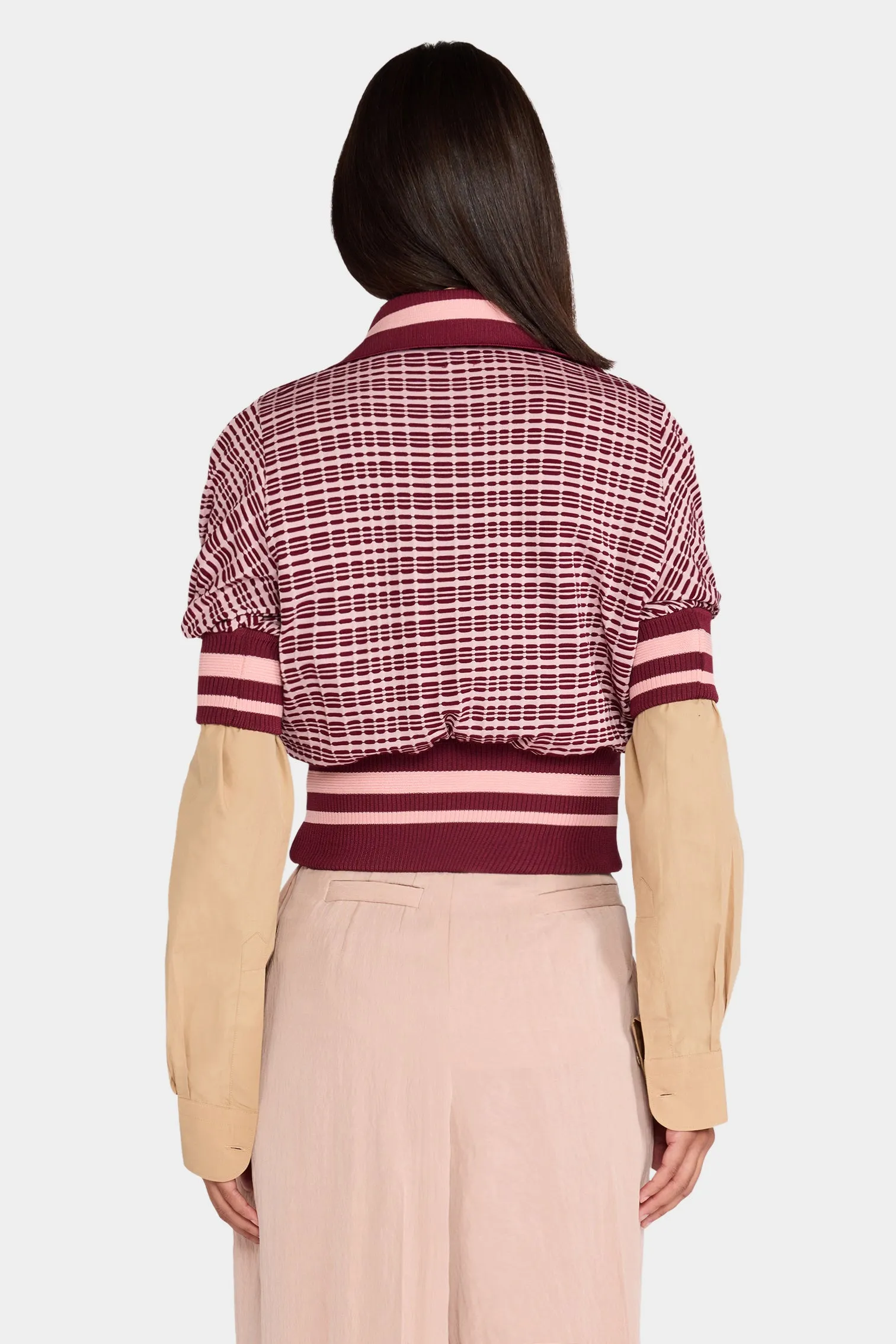 Bordeaux Check Knit Polo sold by Antonio Marras product image thumbnail 3