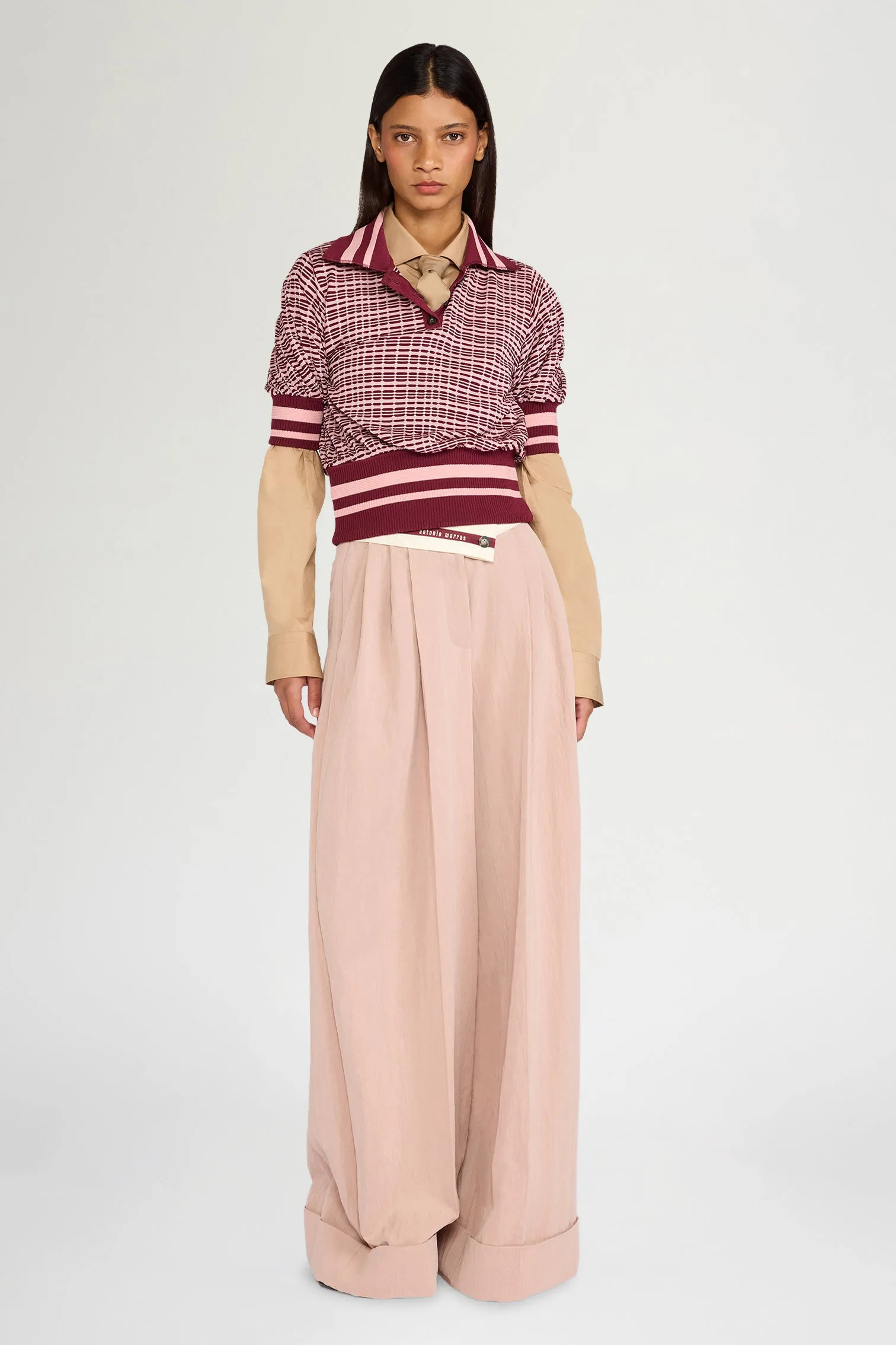 Bordeaux Check Knit Polo sold by Antonio Marras product image thumbnail 2