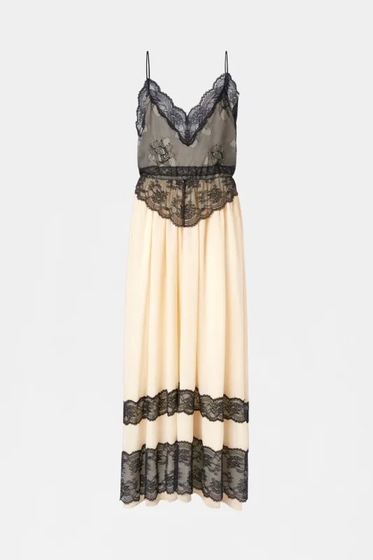 Long Slip Dress with Lace Details made by Antonio Marras