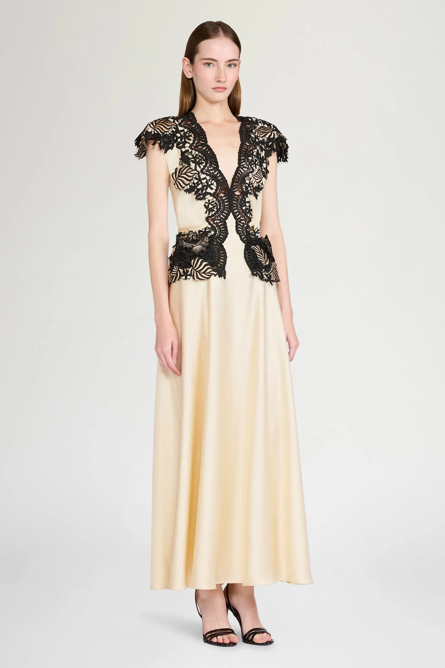 Ecru Lace-Trim Long Dress sold by Antonio Marras product image thumbnail 2