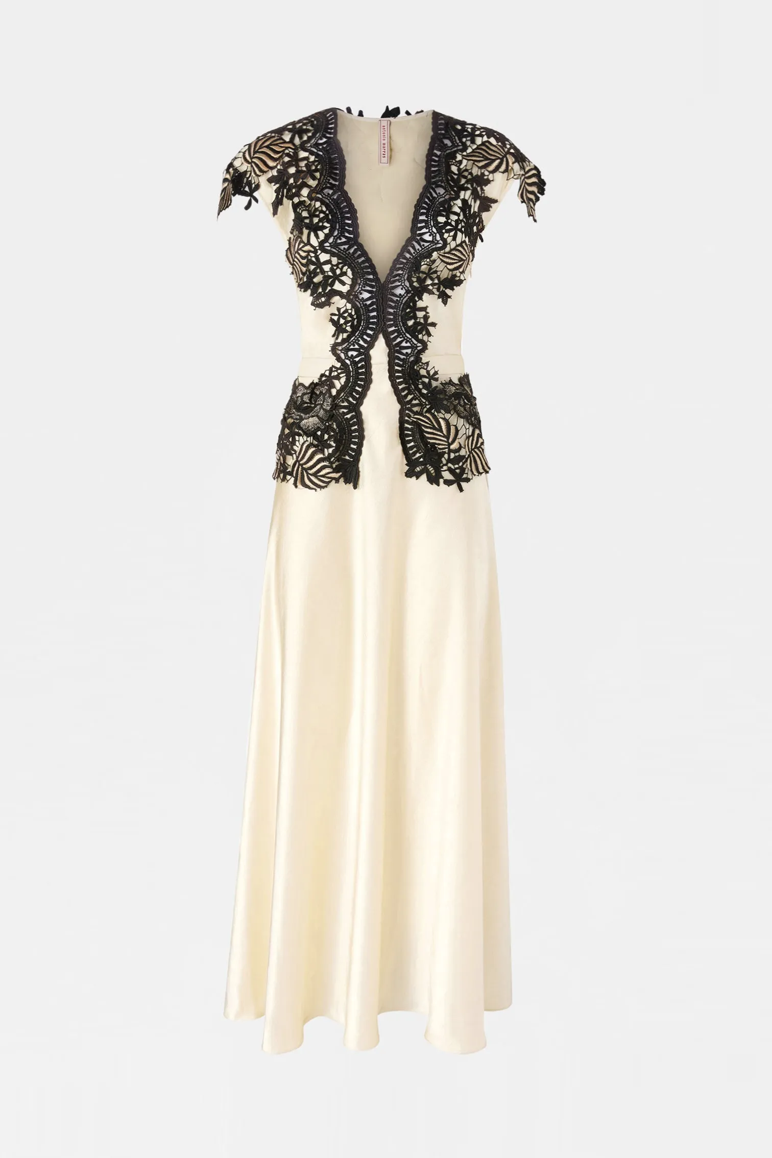 Ecru Lace-Trim Long Dress sold by Antonio Marras