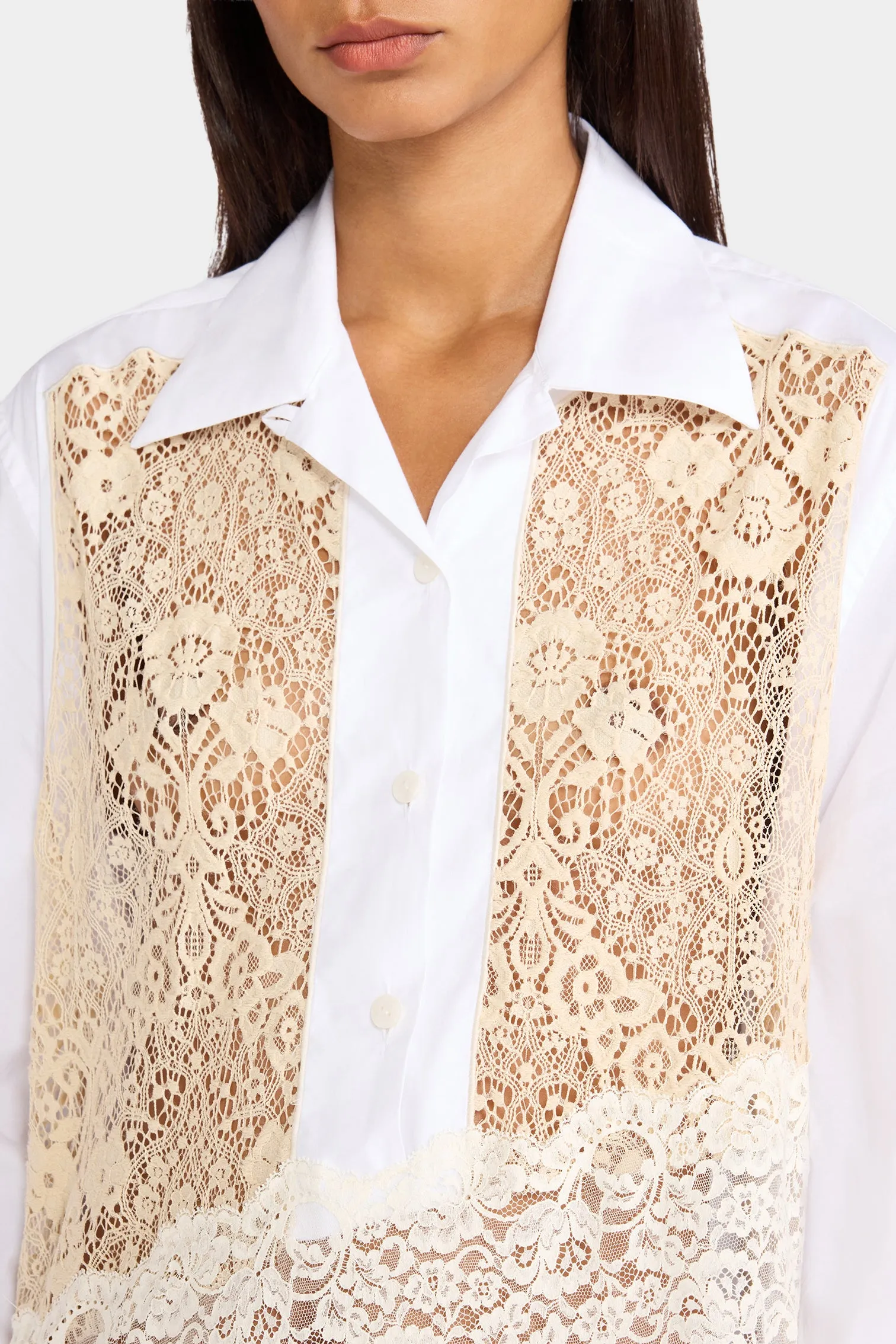 Ecru Lace Shirt Dress sold by Antonio Marras product image thumbnail 4