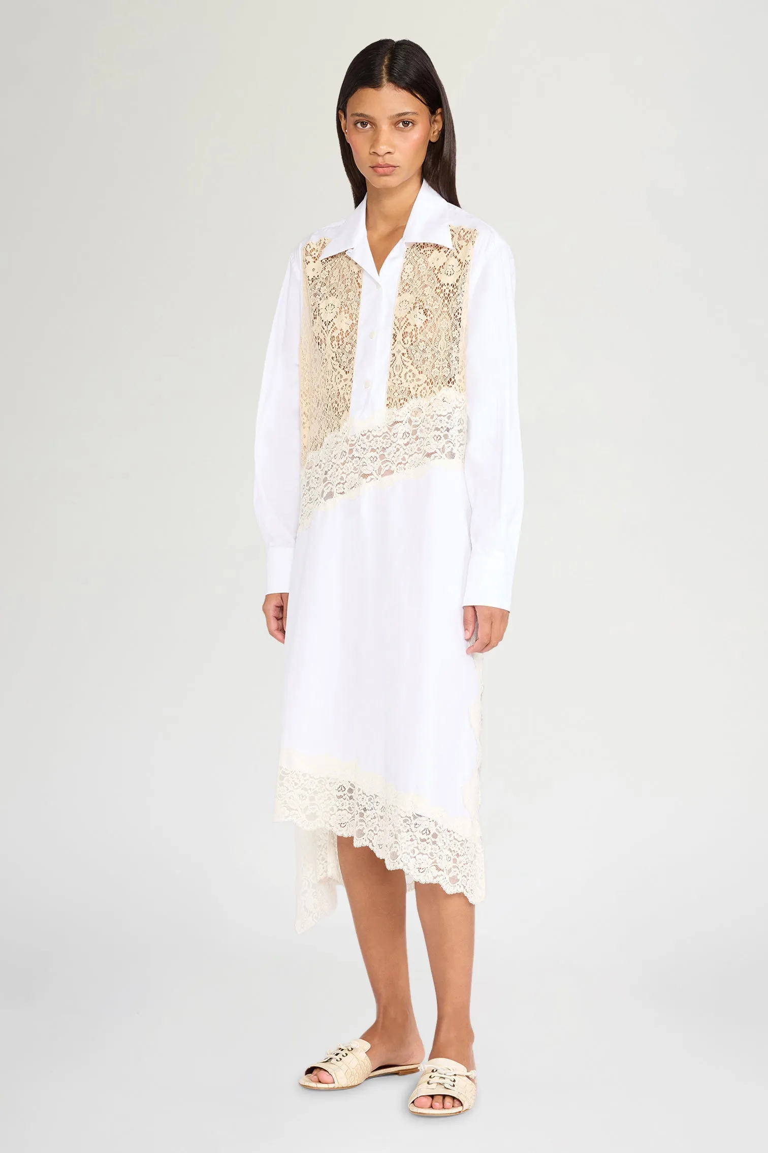 Ecru Lace Shirt Dress sold by Antonio Marras product image thumbnail 2