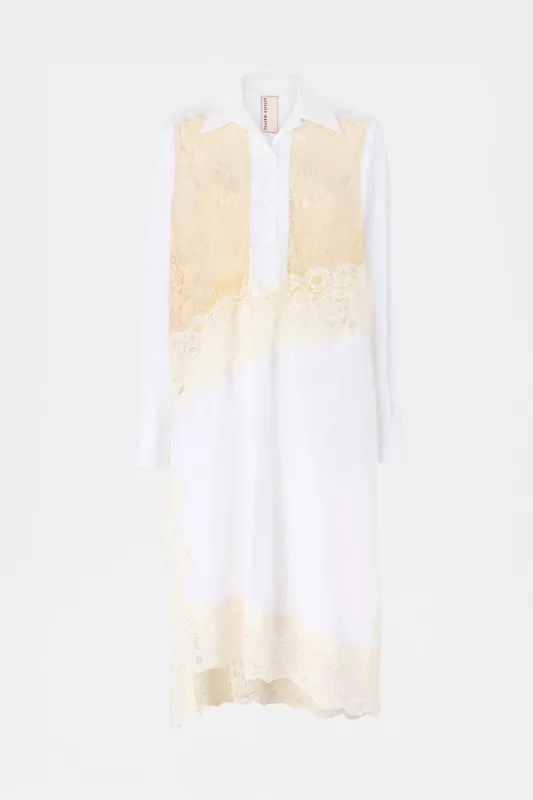 Ecru Lace Shirt Dress made by Antonio Marras