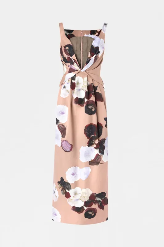 Blush Painted Floral Midi Dress made by Antonio Marras