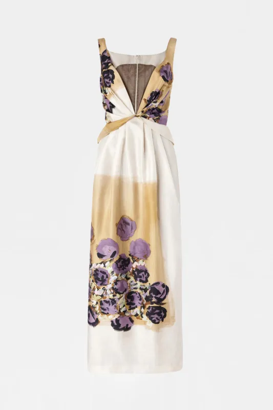 Painted Floral Silk Midi Dress made by Antonio Marras