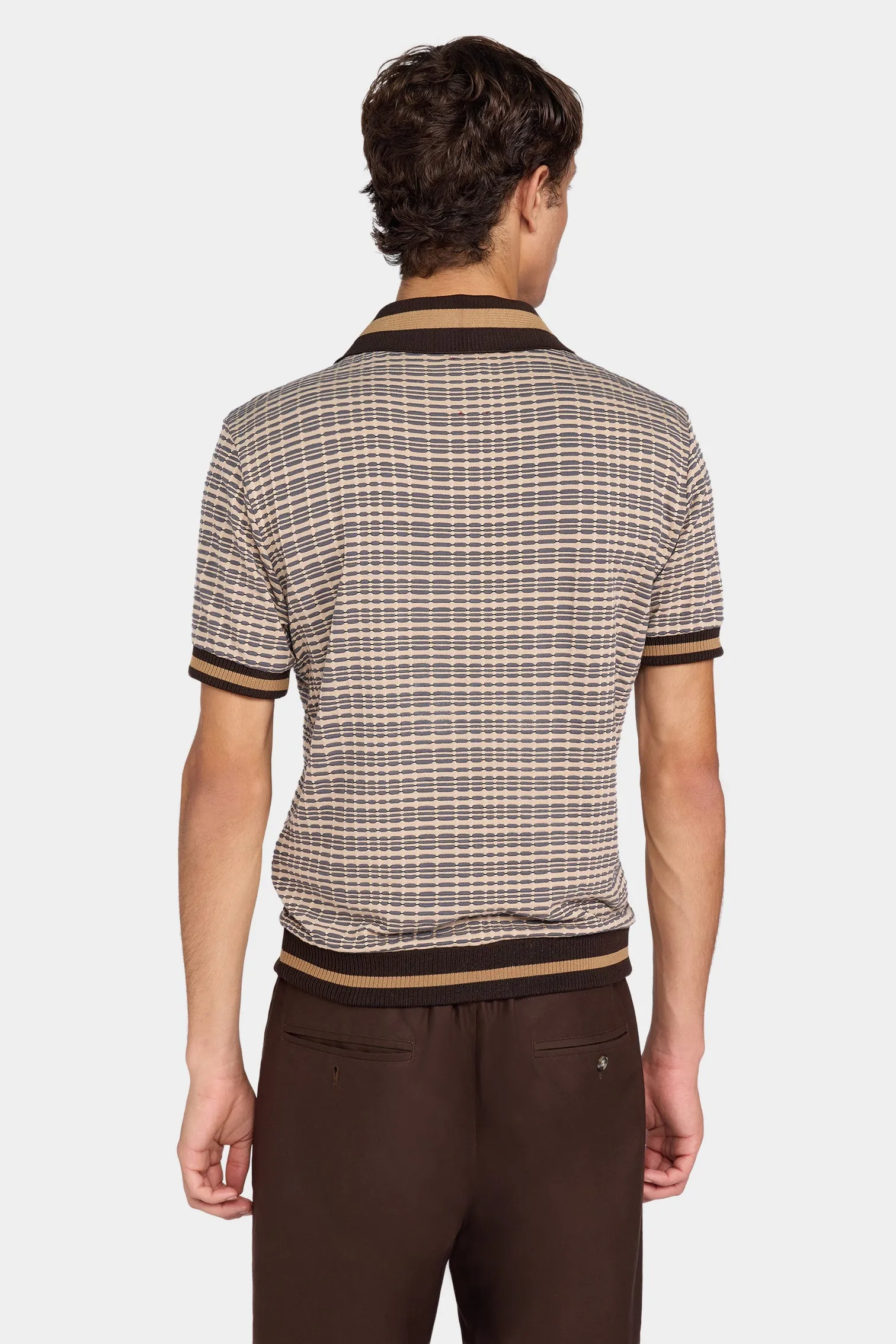 Geometric Knit Polo Shirt sold by Antonio Marras product image thumbnail 3