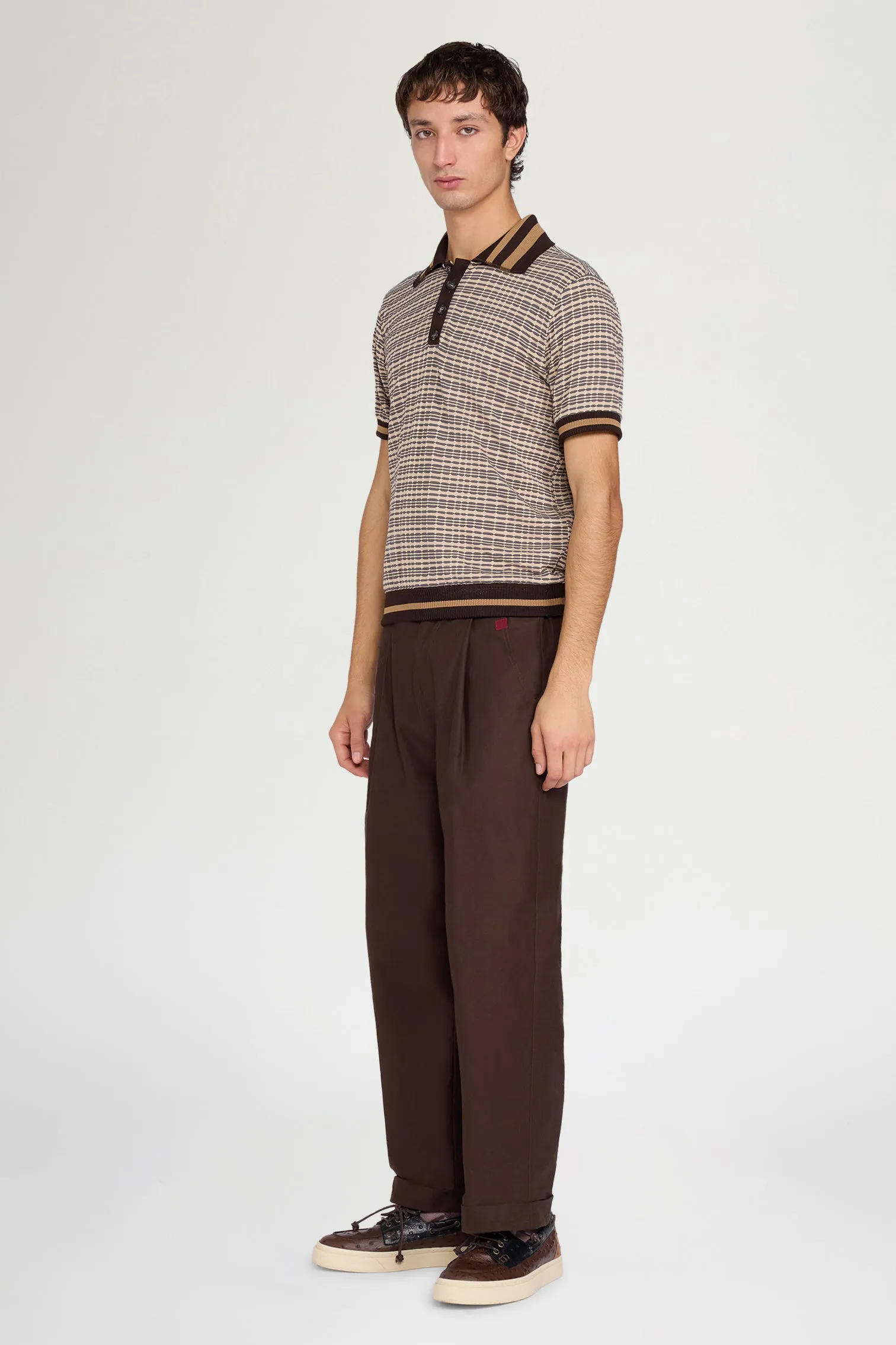 Geometric Knit Polo Shirt sold by Antonio Marras product image thumbnail 2