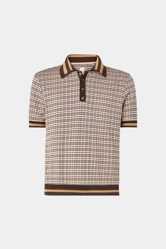 Geometric Knit Polo Shirt made by Antonio Marras