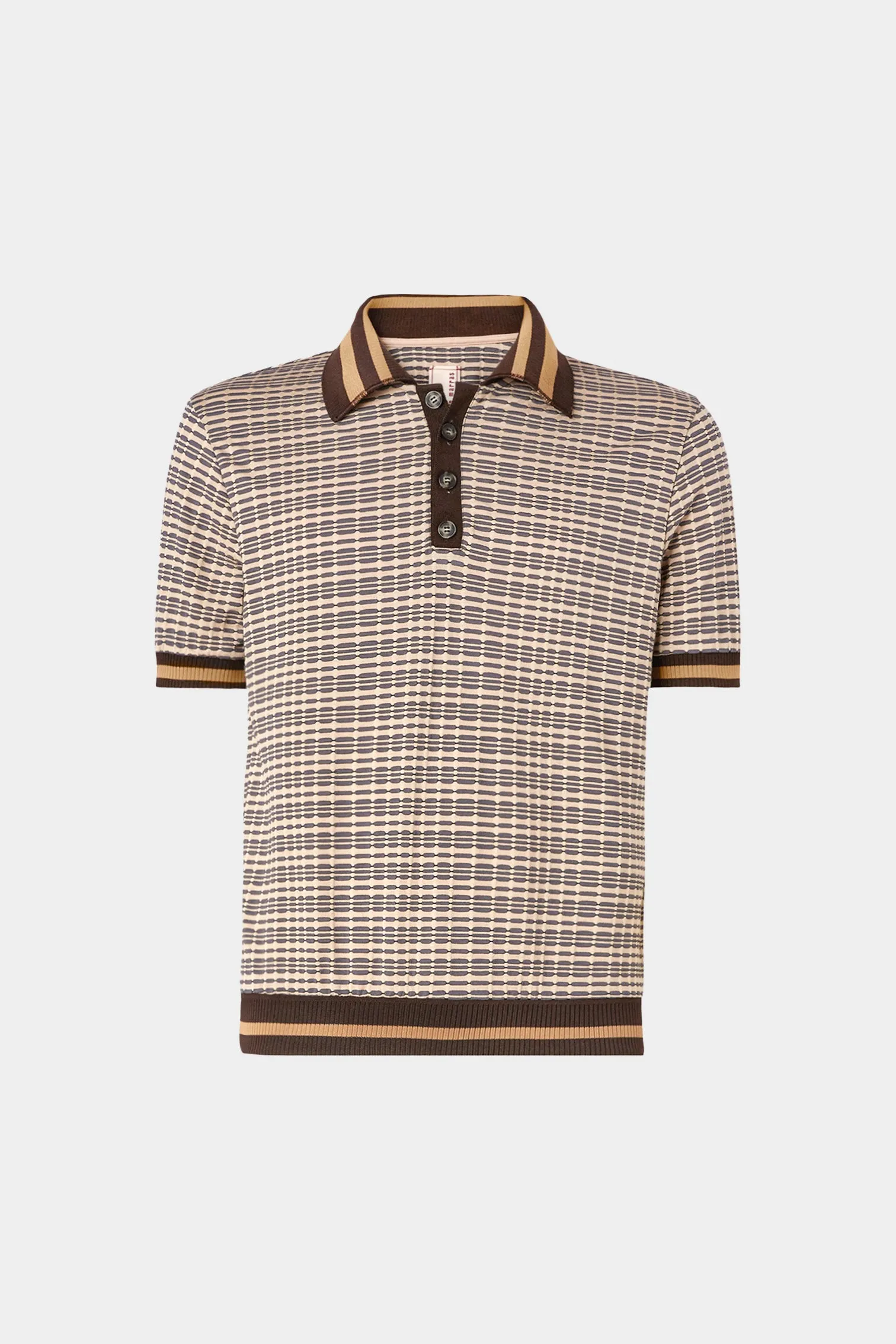 Geometric Knit Polo Shirt sold by Antonio Marras