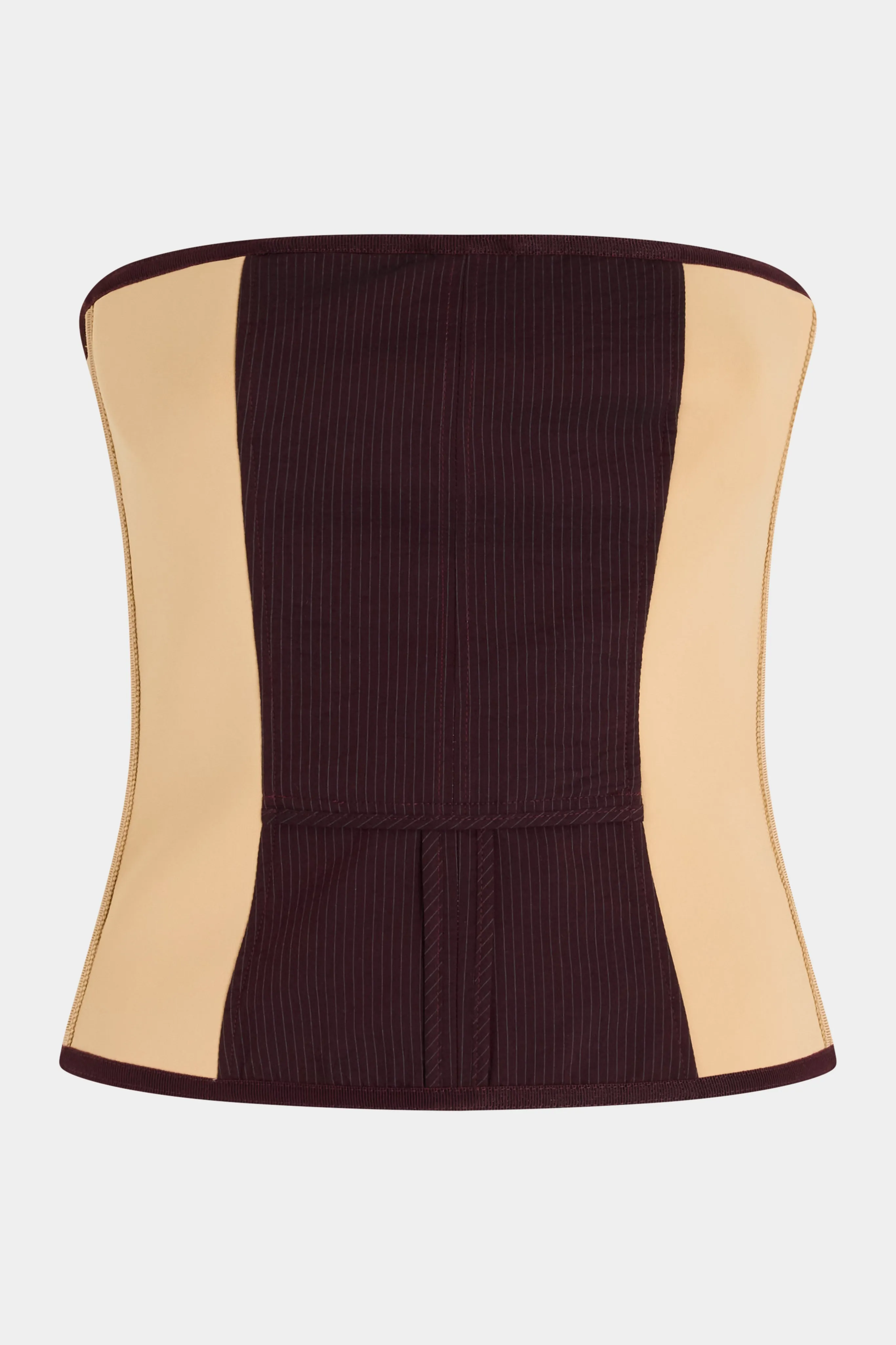 Burgundy Pinstripe Patchwork Bustier sold by Antonio Marras