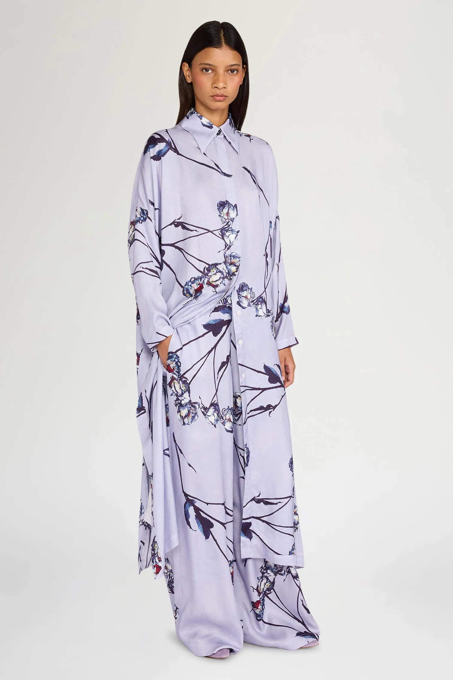 Lilac Painted Rose Palazzo Pants sold by Antonio Marras product image thumbnail 2