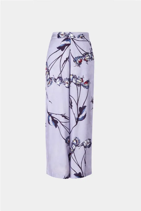Lilac Painted Rose Palazzo Pants made by Antonio Marras