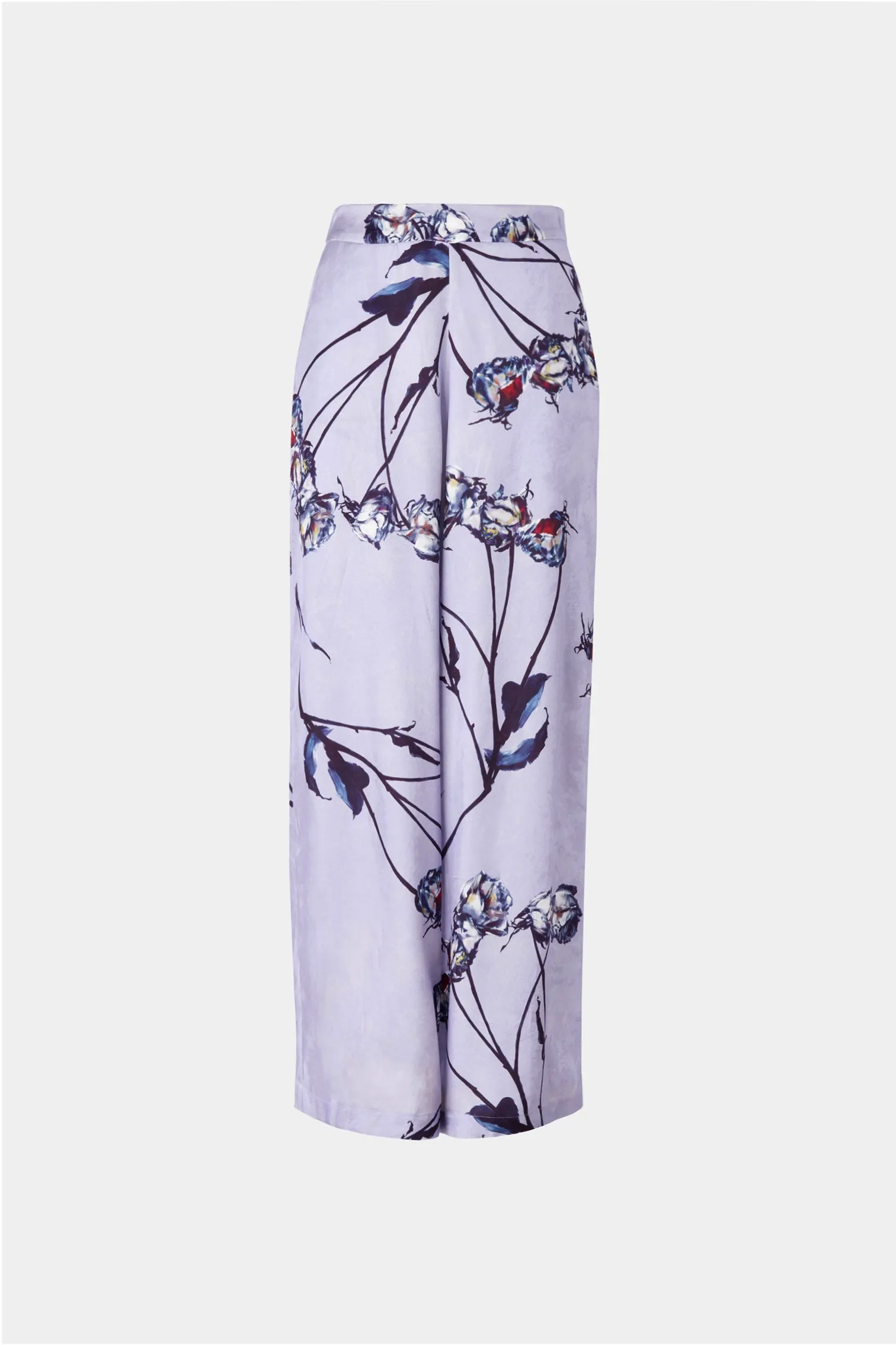 Lilac Painted Rose Palazzo Pants sold by Antonio Marras