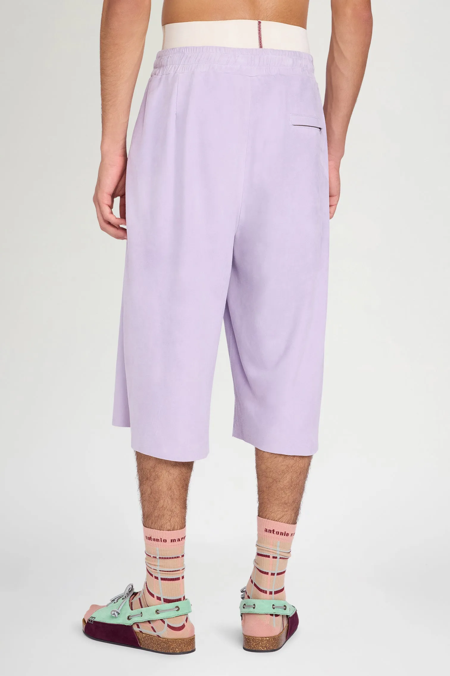 Lilac Leather Relaxed Bermuda Shorts sold by Antonio Marras product image thumbnail 3