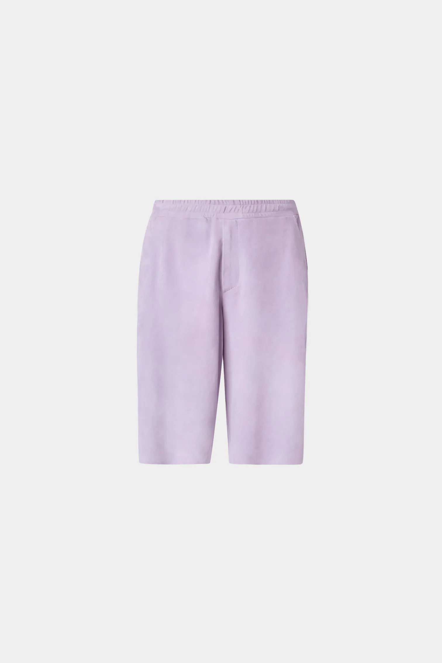 Lilac Leather Relaxed Bermuda Shorts sold by Antonio Marras
