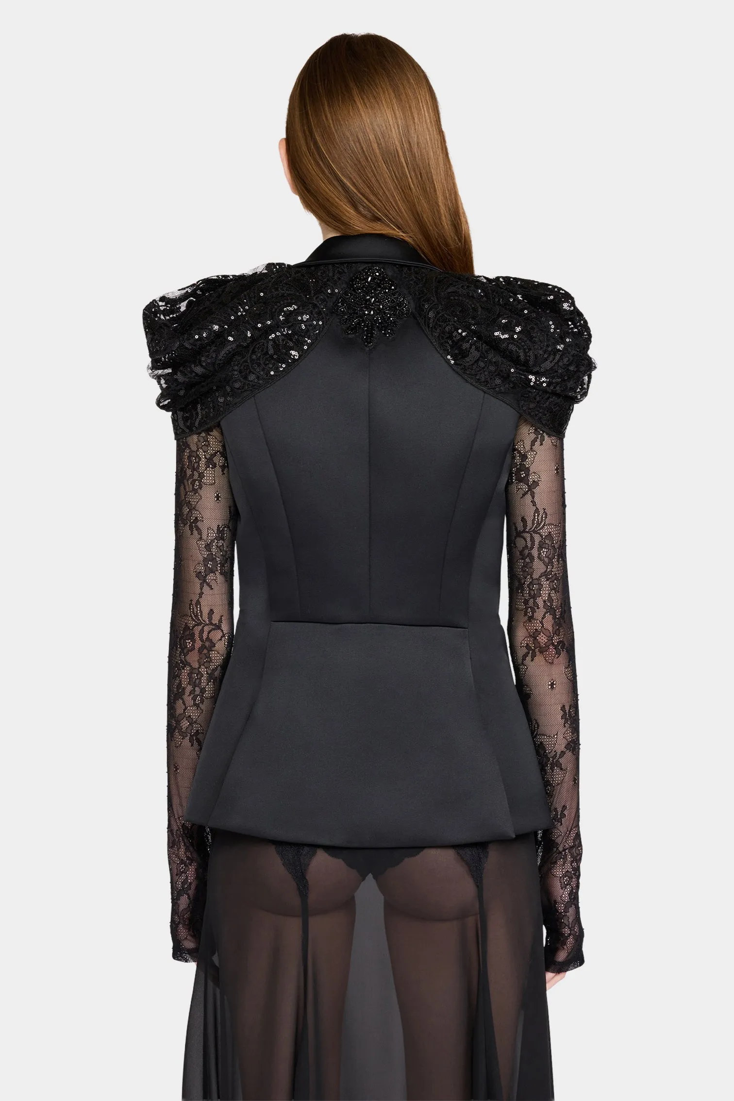 Black Sequin-Shoulder Gilet Jacket sold by Antonio Marras product image thumbnail 2