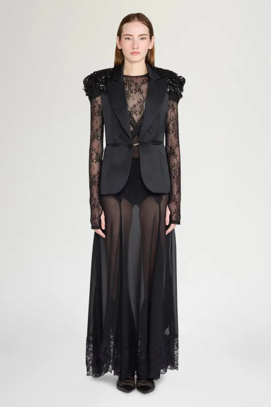 Black Sequin-Shoulder Gilet Jacket made by Antonio Marras