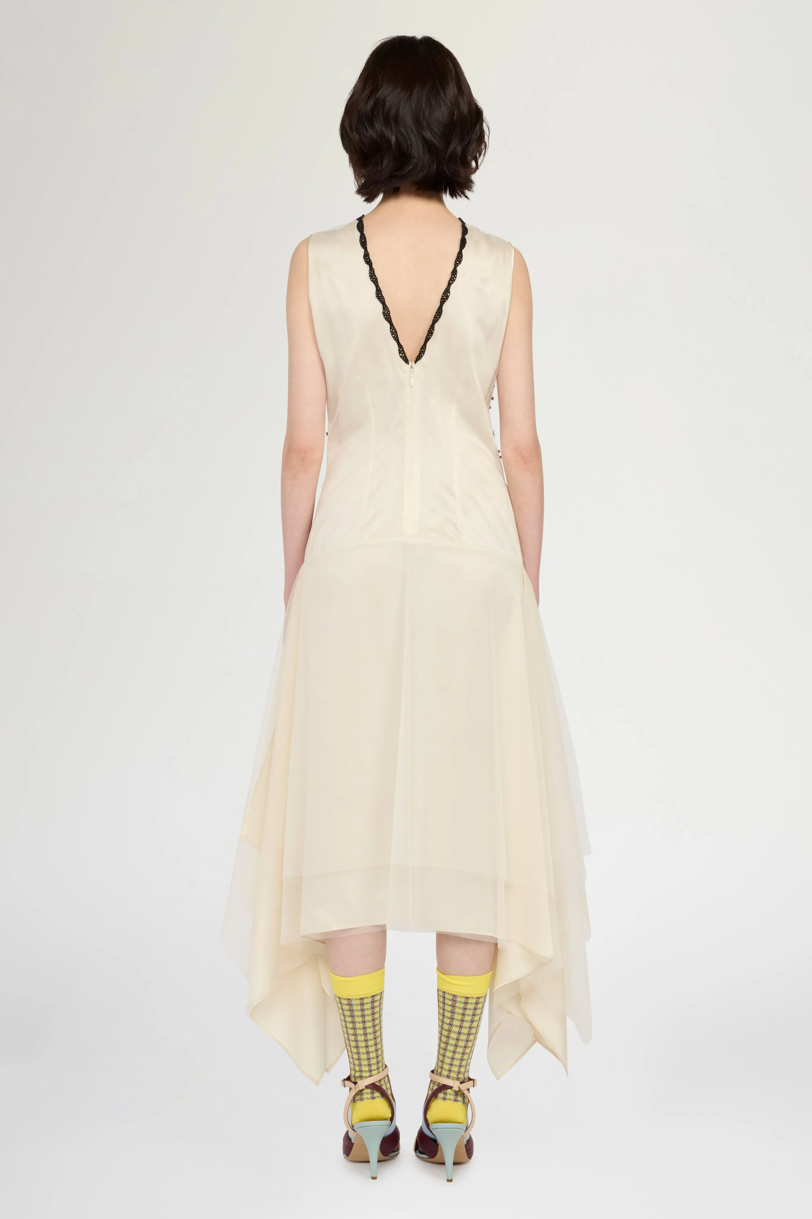 Ivory Embroidered Tulle Midi Dress sold by Antonio Marras product image thumbnail 3