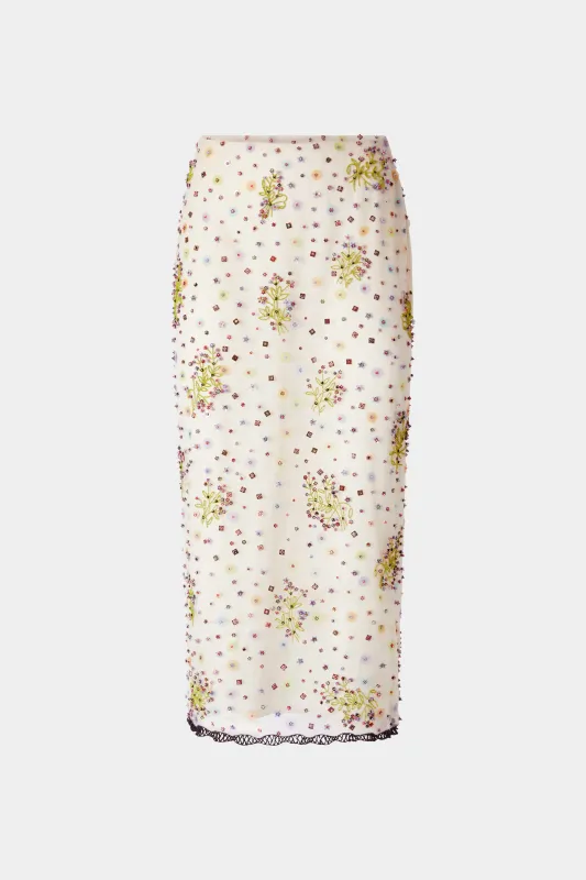 Floral Embroidered Pencil Skirt made by Antonio Marras