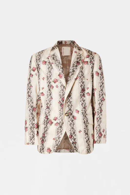 Floral Stripe Single-Breasted Jacket made by Antonio Marras