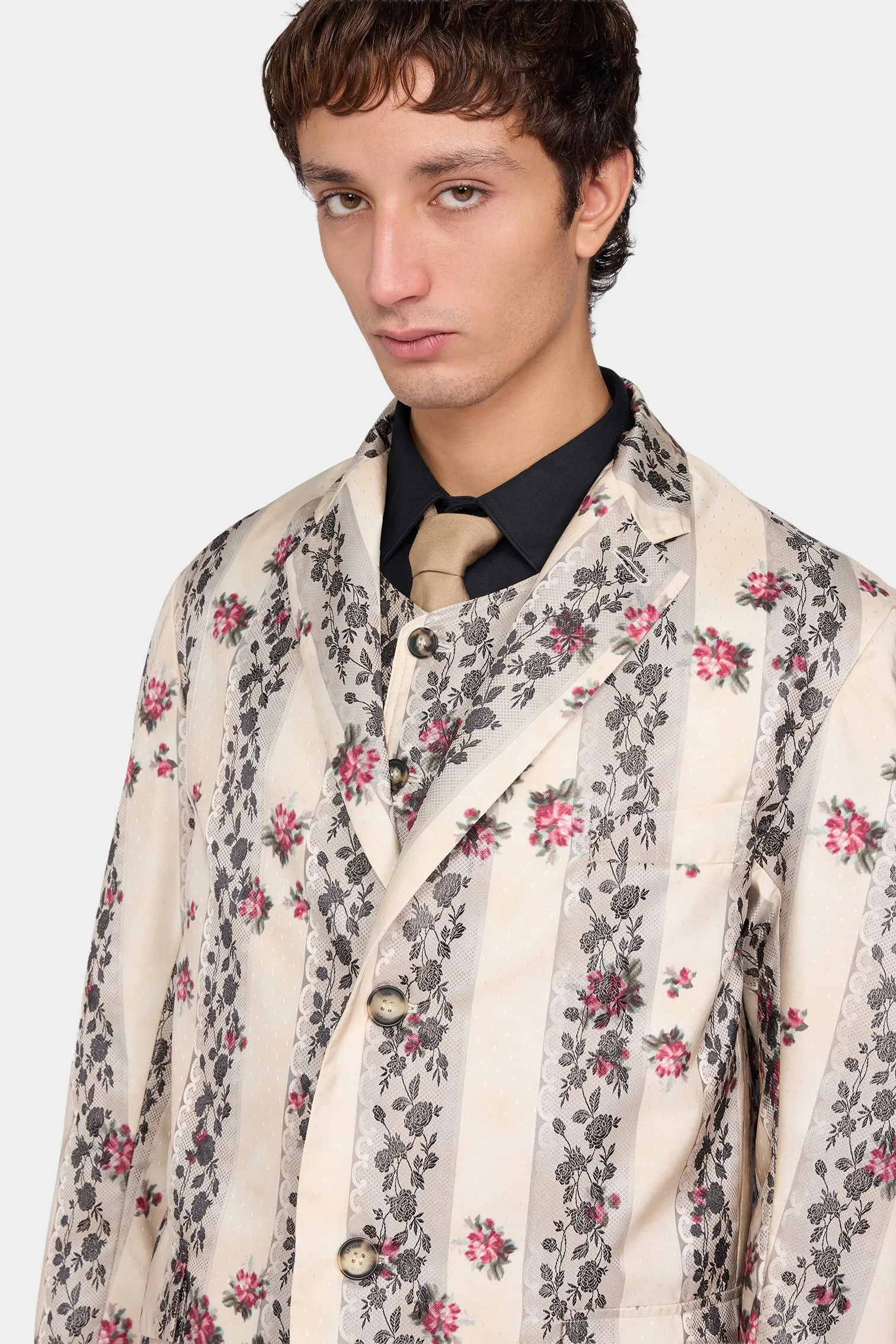 Floral Stripe Single-Breasted Jacket sold by Antonio Marras product image thumbnail 4