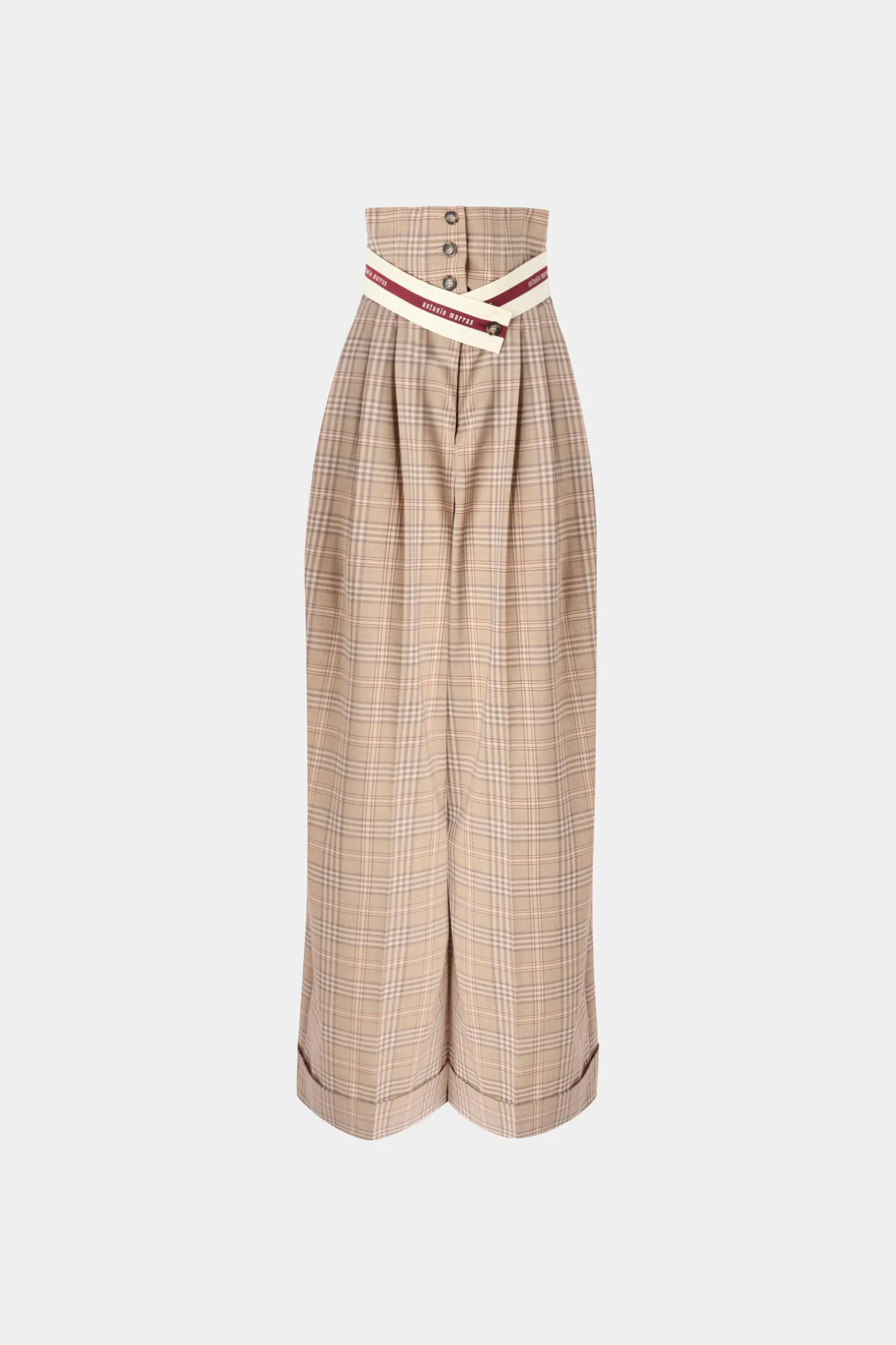 Wide Bustier Tartan Pants sold by Antonio Marras
