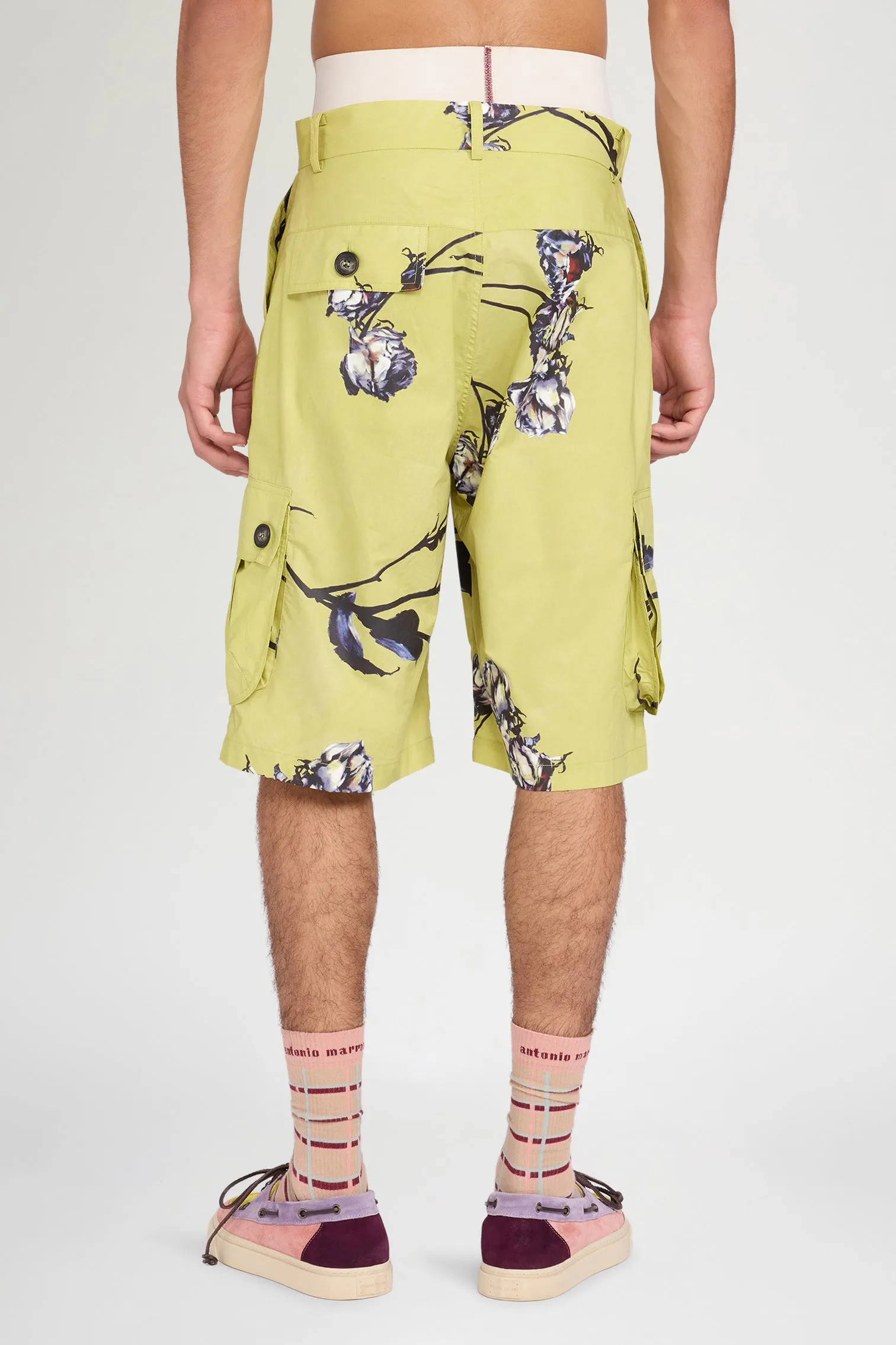 Lime Floral Cargo Shorts sold by Antonio Marras product image thumbnail 3