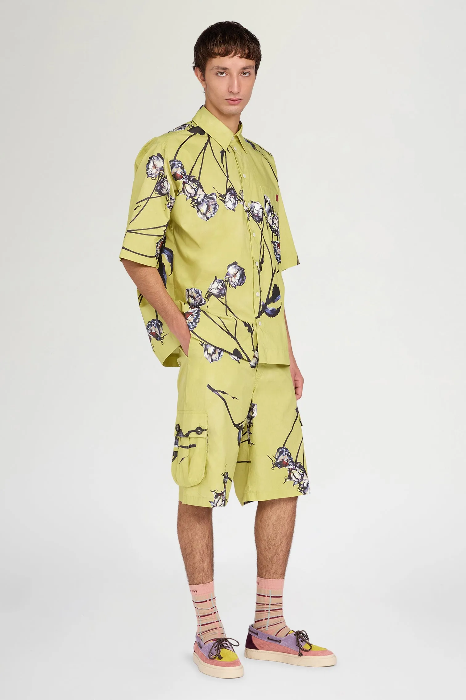 Lime Floral Cargo Shorts sold by Antonio Marras product image thumbnail 2