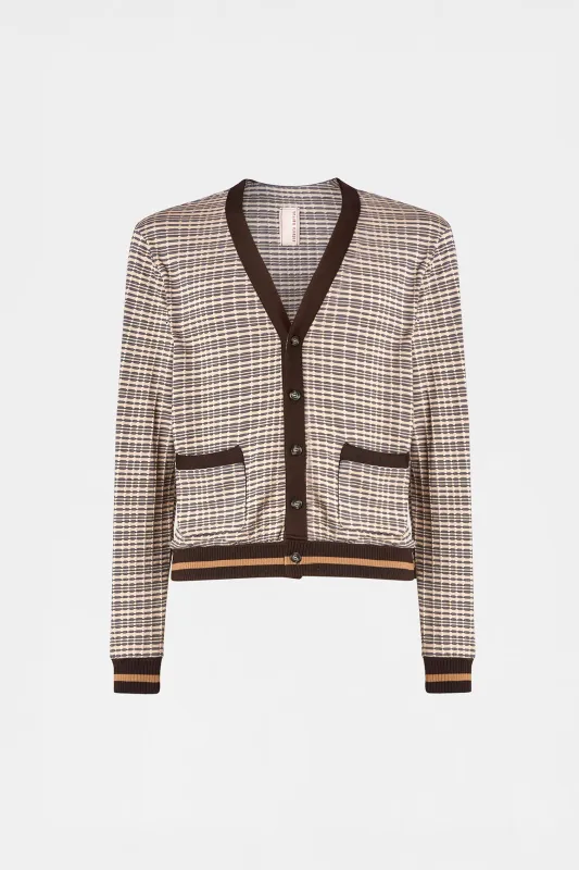 Patterned V-Neck Knit Cardigan made by Antonio Marras