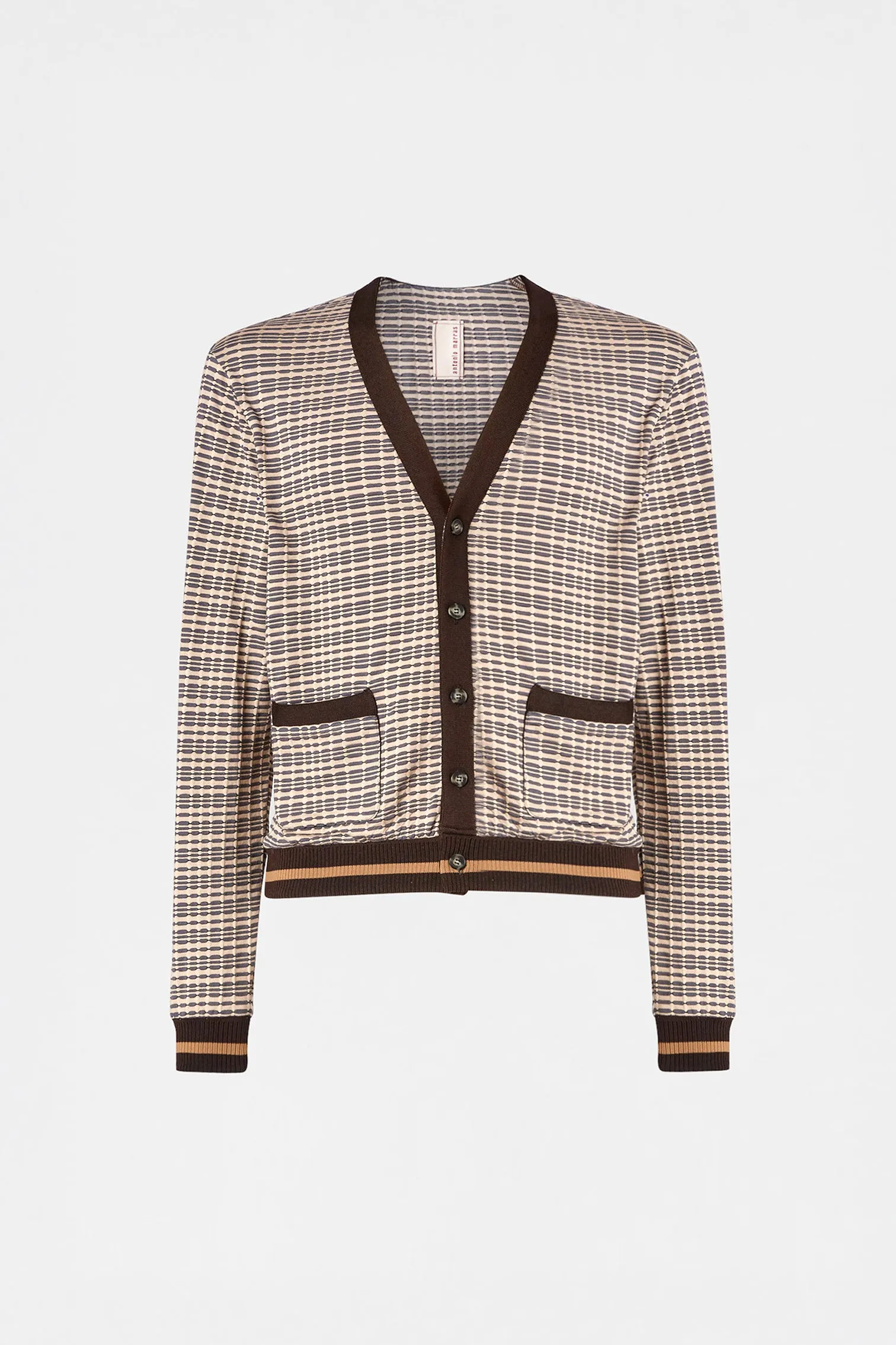 Patterned V-Neck Knit Cardigan sold by Antonio Marras
