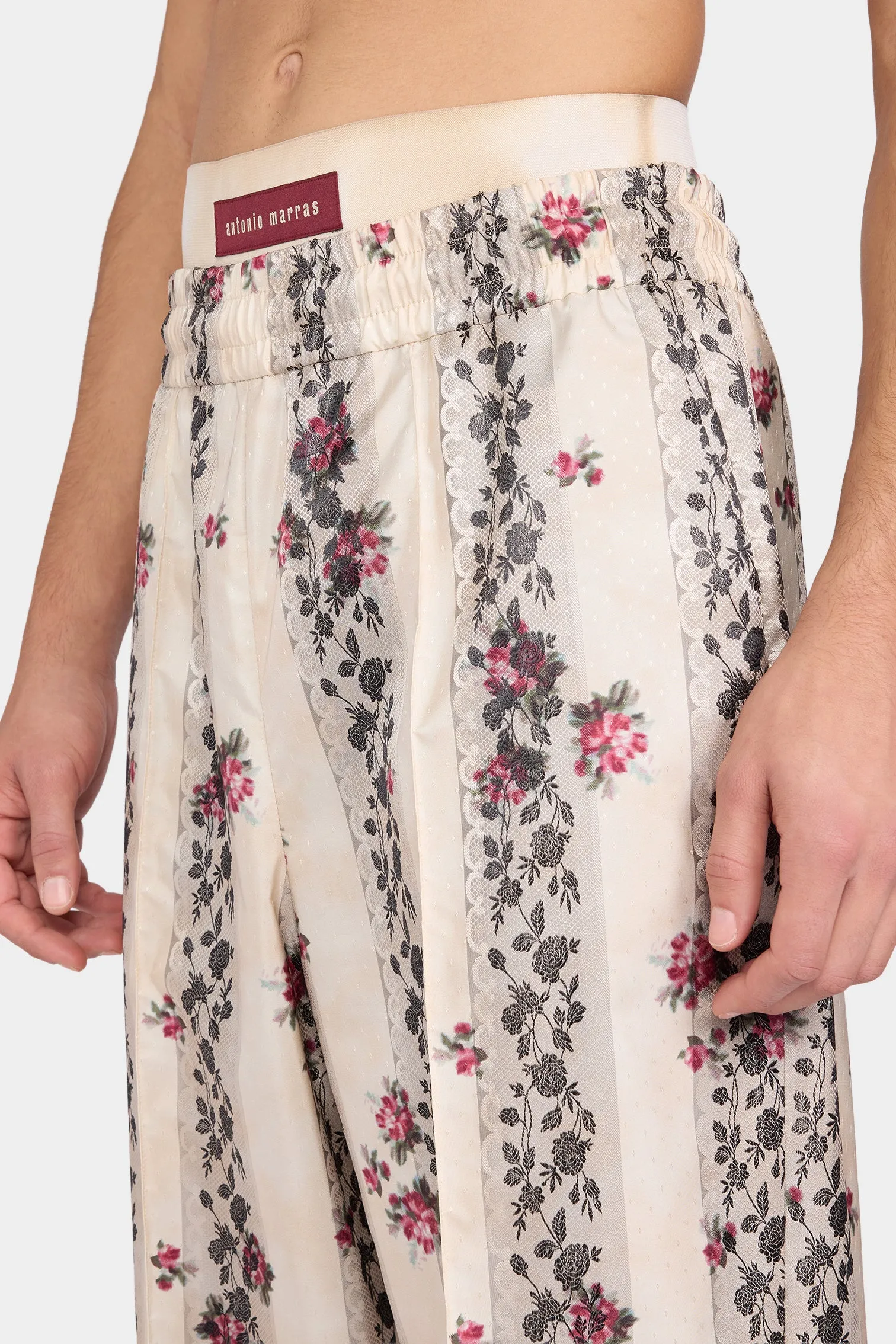 Ivory Floral Stripe Relaxed Pants sold by Antonio Marras product image thumbnail 4