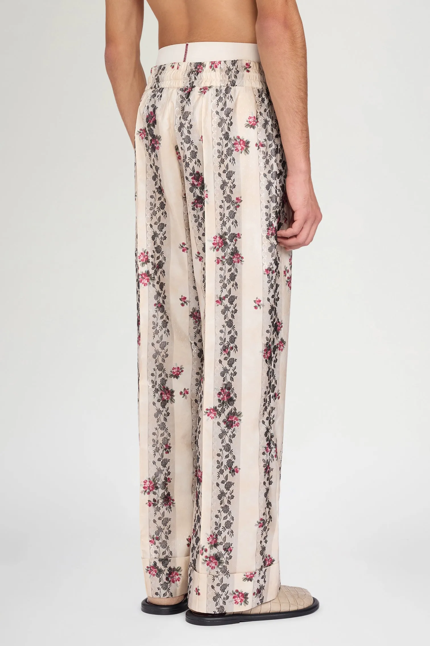 Ivory Floral Stripe Relaxed Pants sold by Antonio Marras product image thumbnail 3