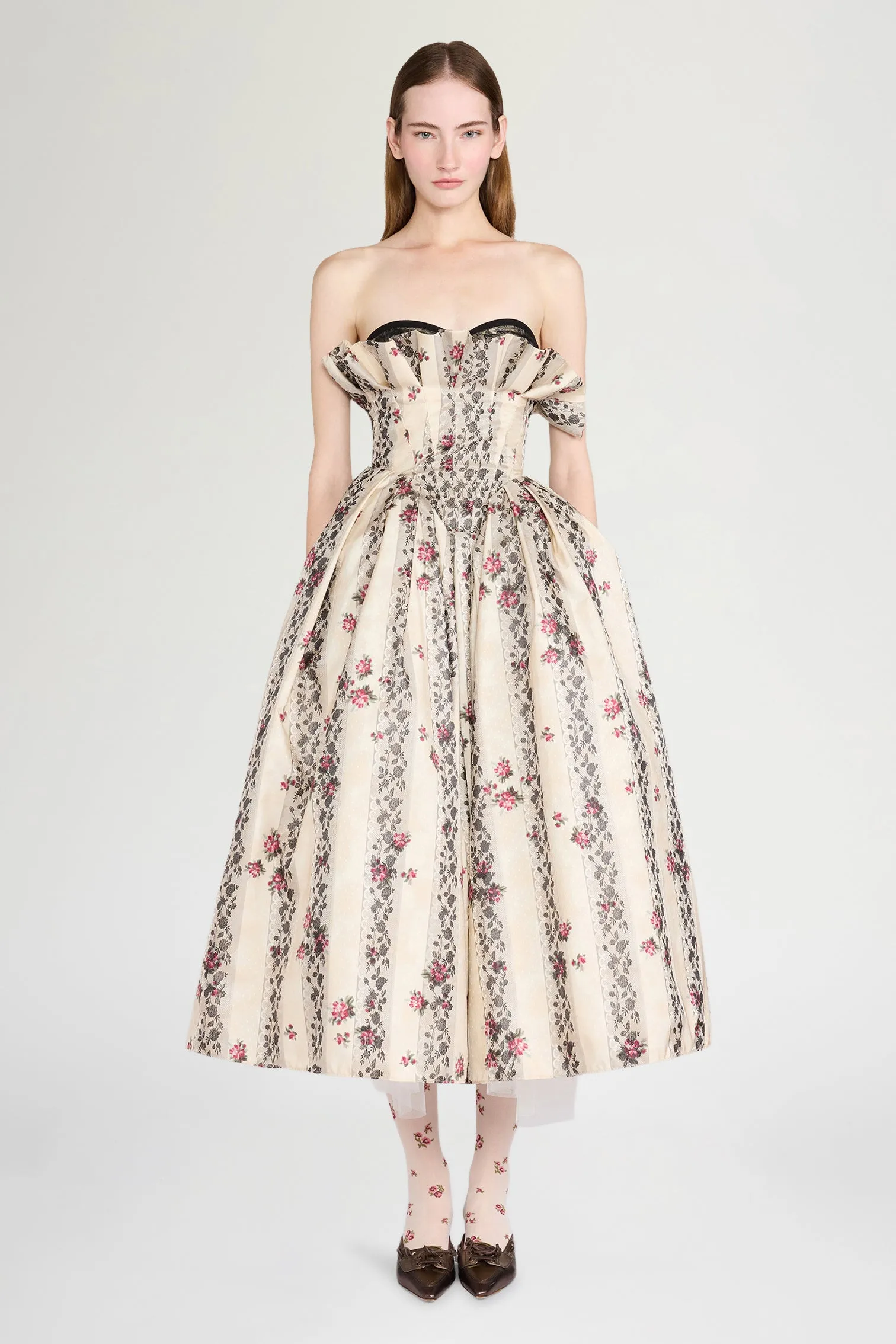 Floral Jacquard Bustier Dress sold by Antonio Marras product image thumbnail 2