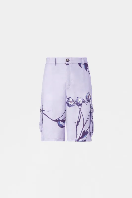 Lilac Floral Bermuda Shorts made by Antonio Marras