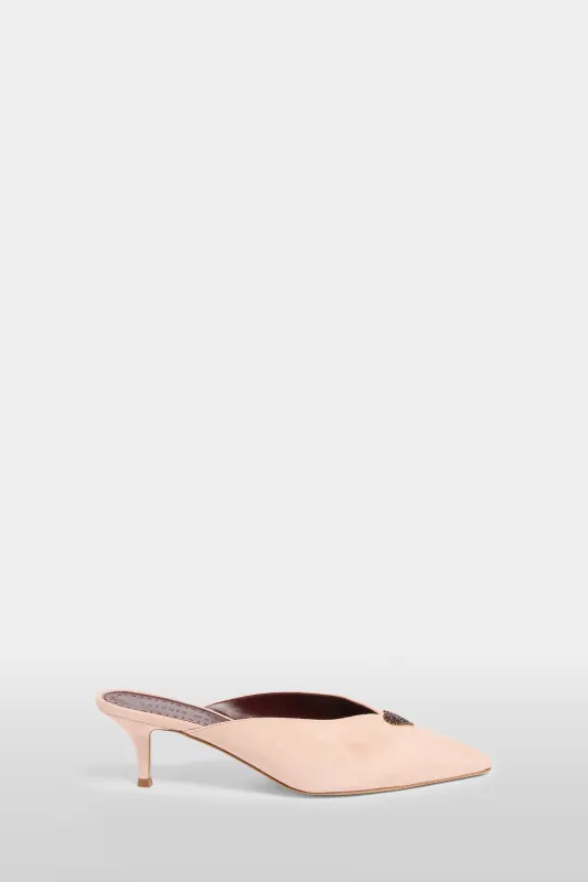 Heeled Suede Heart Mules made by Antonio Marras