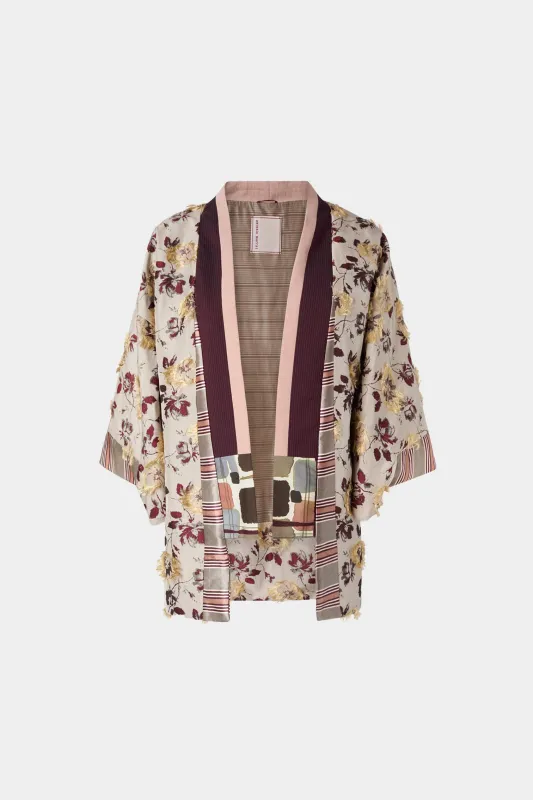 Ivory Floral Patchwork Kimono made by Antonio Marras