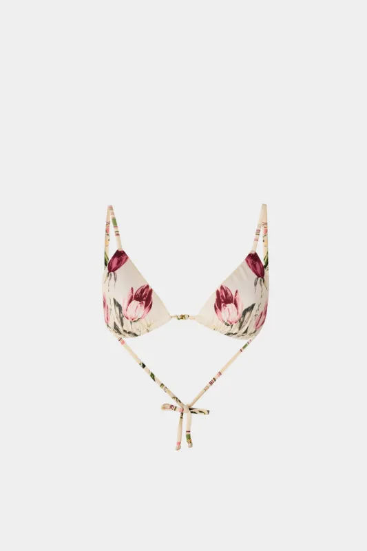 Rose and Tulip Triangle Bikini made by Antonio Marras