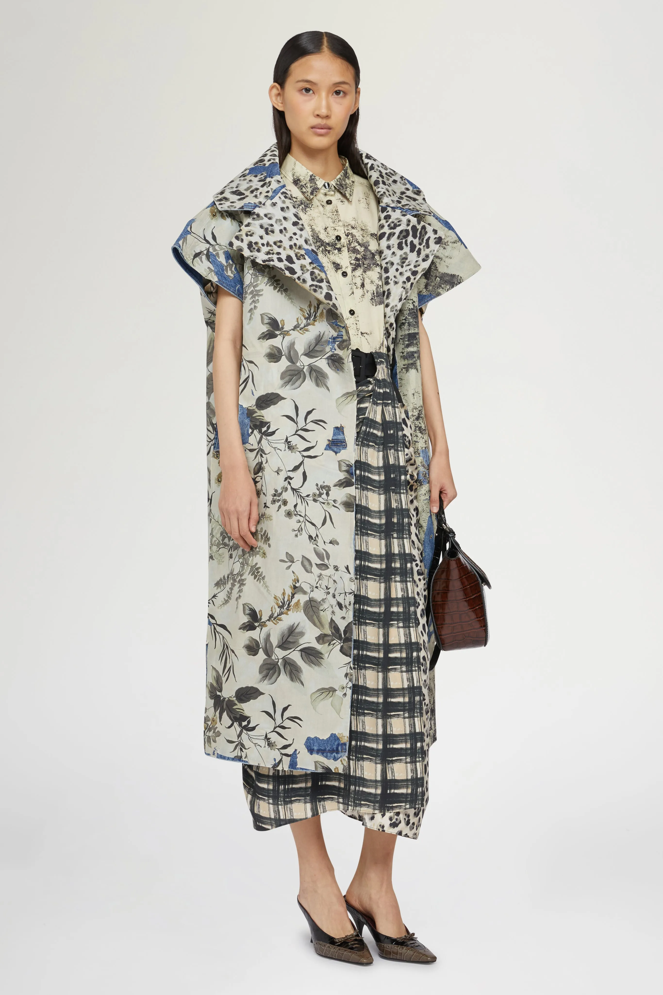 Draped Silk Check Skirt sold by Antonio Marras product image thumbnail 2