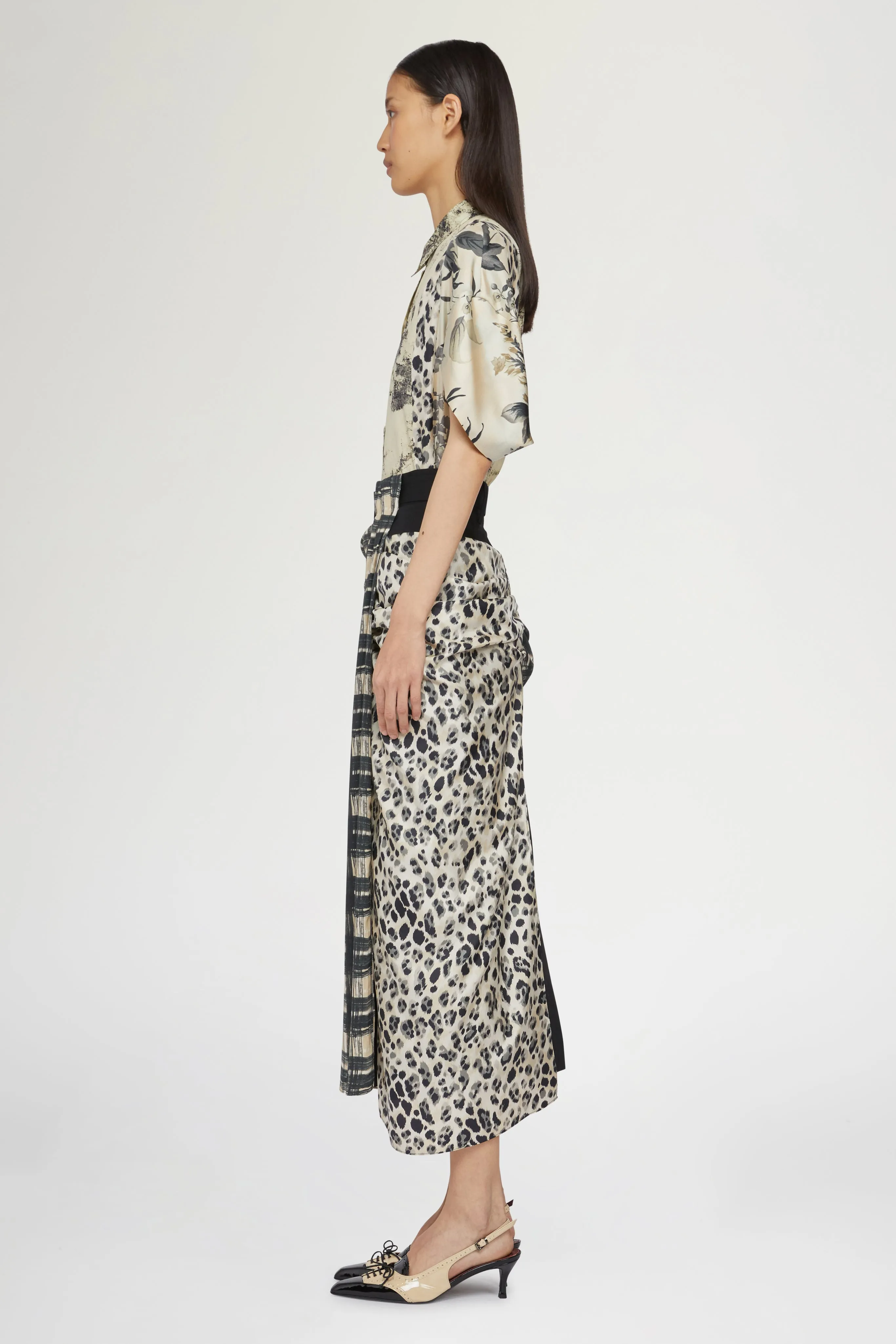 Draped Silk Check Skirt sold by Antonio Marras product image thumbnail 4