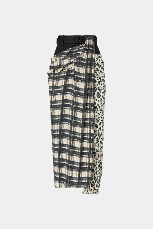 Draped Silk Check Skirt made by Antonio Marras