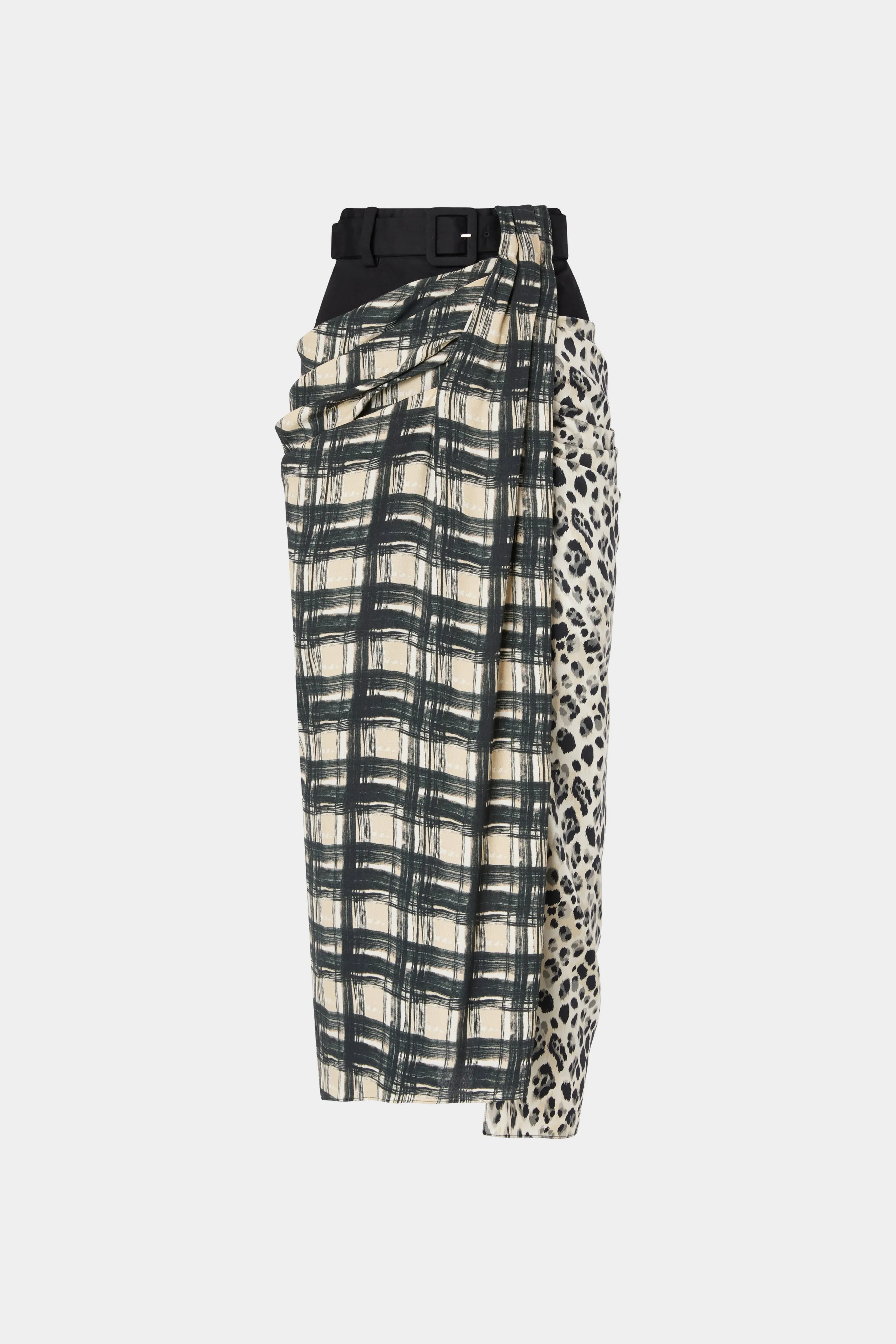 Draped Silk Check Skirt sold by Antonio Marras
