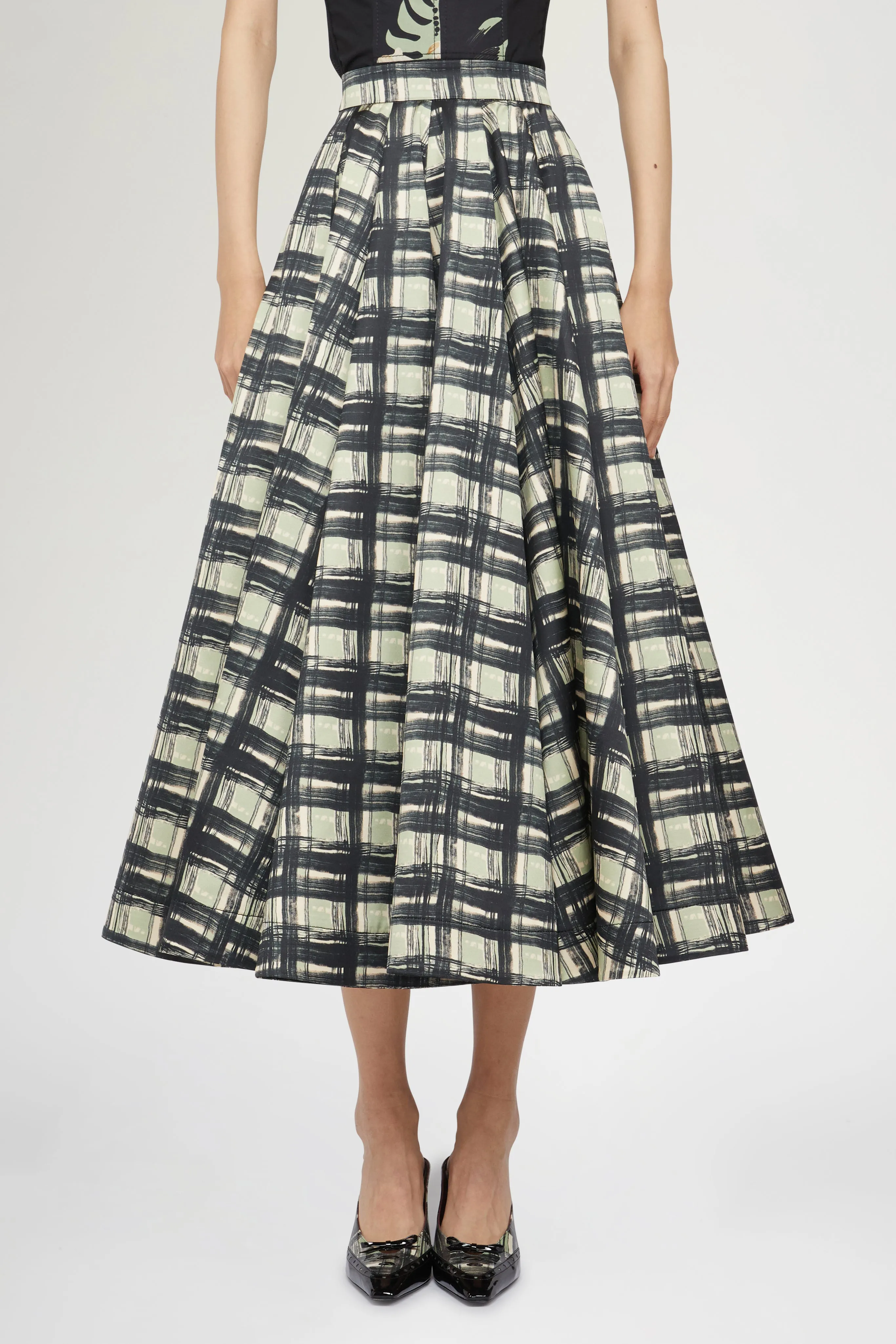 Midi Pleated Check Skirt sold by Antonio Marras product image thumbnail 3