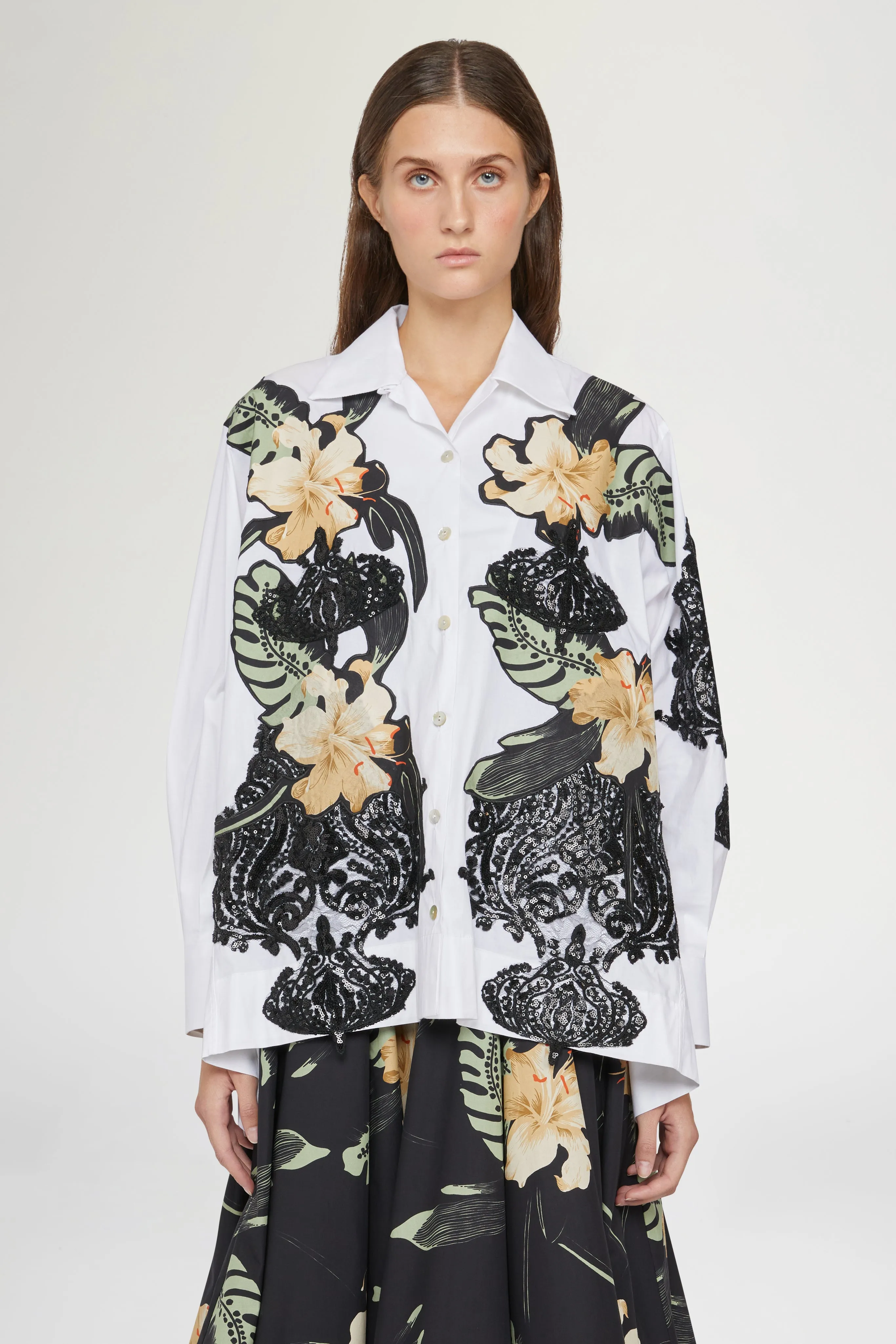 White Shirt Ibiscus Patchworks sold by Antonio Marras product image thumbnail 3
