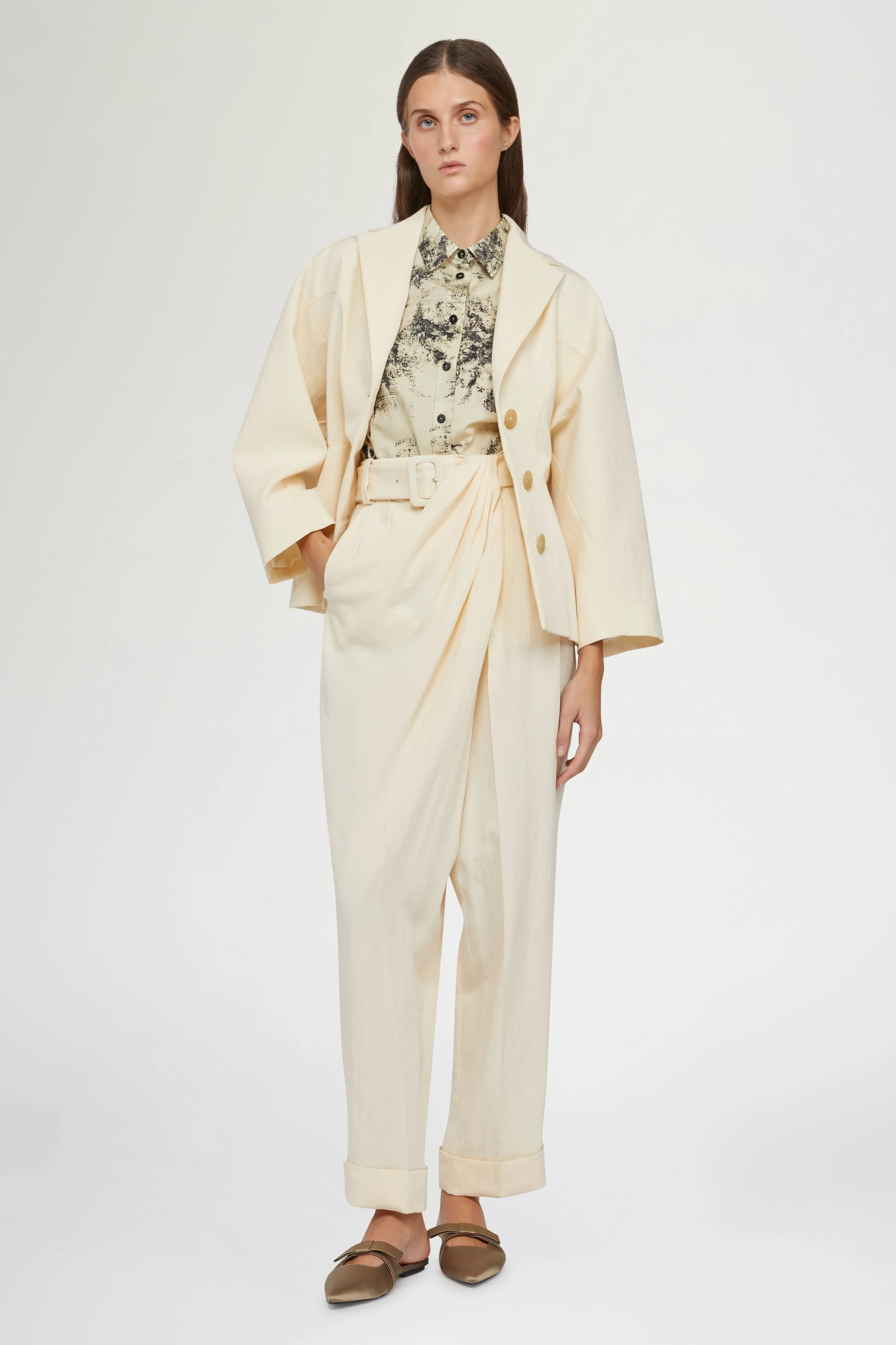 Cream Wide-leg Pants sold by Antonio Marras product image thumbnail 2